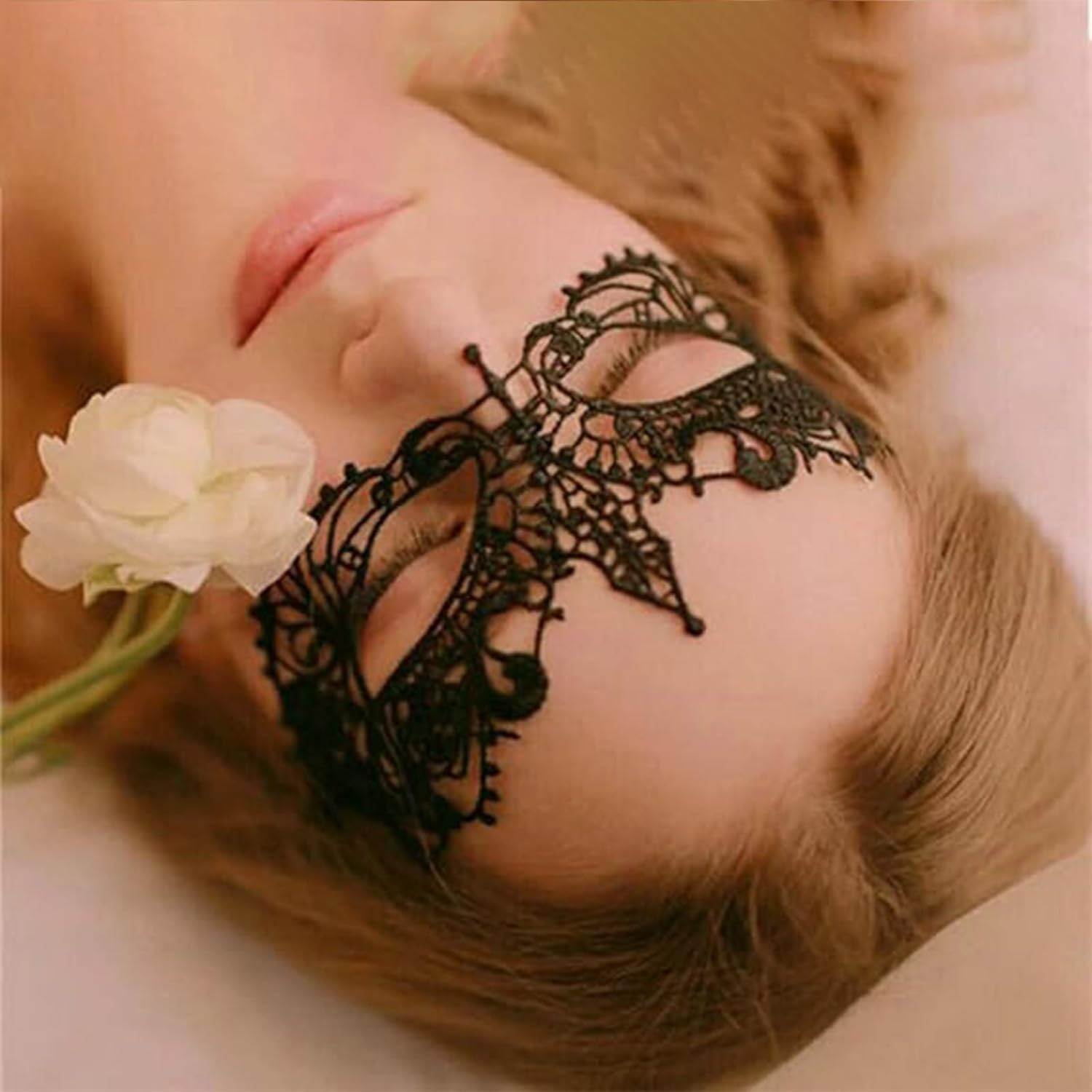 6PCS Venetian Lace Masquerade Masks for Women - Gothic Black Party Masks, Adjustable Soft Lace, Elegant for Halloween, Balls, Cosplay & Carnival image number 6