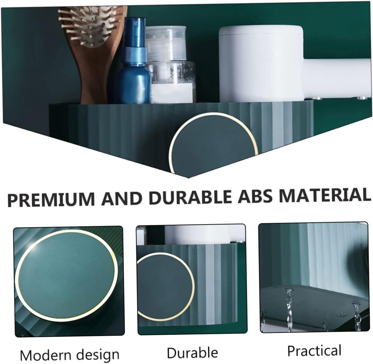 Creative Storage Rack Punch-Free Hair Dryer Holder Wall-Mounted ABS Bathroom Storage Shelf for Hair Dryer and Small Items in Home Decoration Toilet image number 1