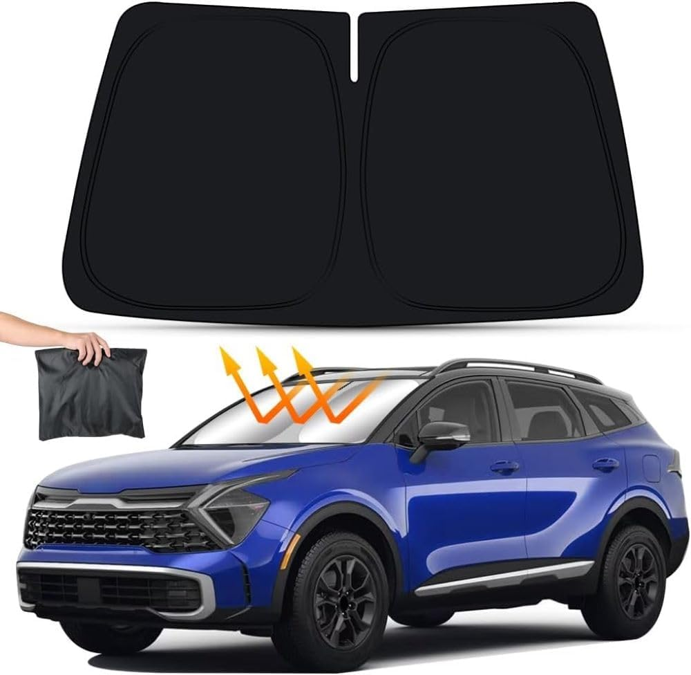 Car Sun Shade Fit for Kia Sportage 2017-2022 2023 2024 SUV Auto Interior Accessories Front Windshield Sunshade Foldable Insulation Reflective Protector (For Kia Sportage 2023 2024) image number 4