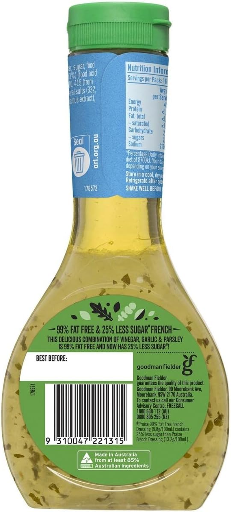 Praise Fat Free Less Sugar French Dressing 330 Ml image number 5