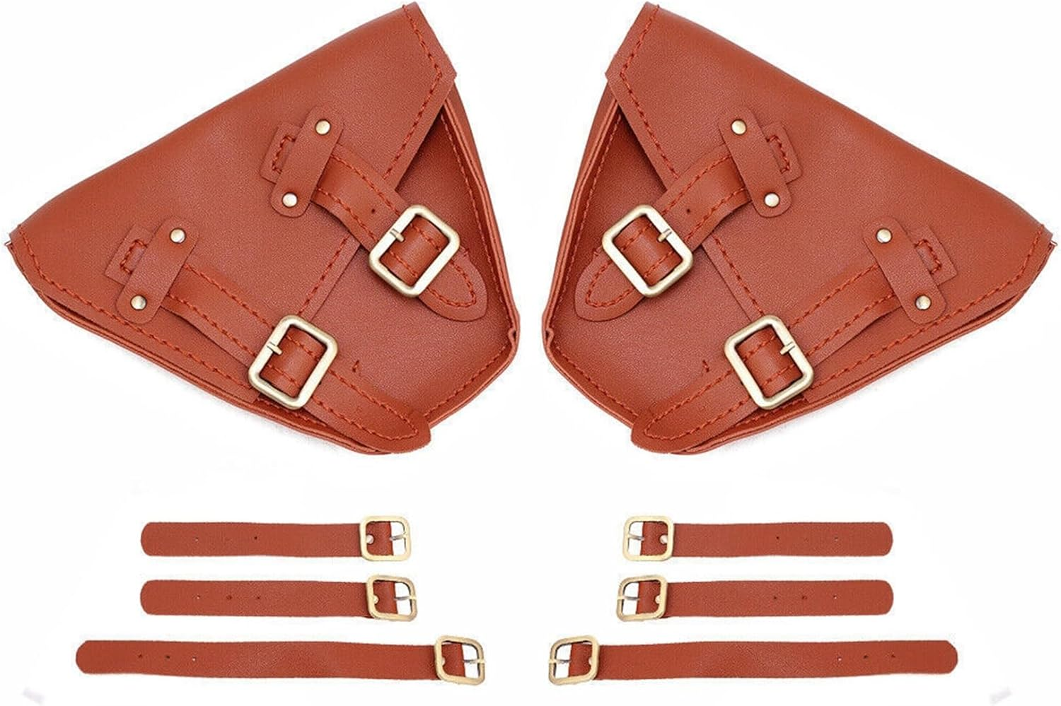 Motor Handlebar Bag Motorbike Saddlebags PU Leather Black/Brown Side Saddle Bags Luggage Storage Bag for Honda Rebel 300 500 Motorcycle Saddle Bag(L) image number 1