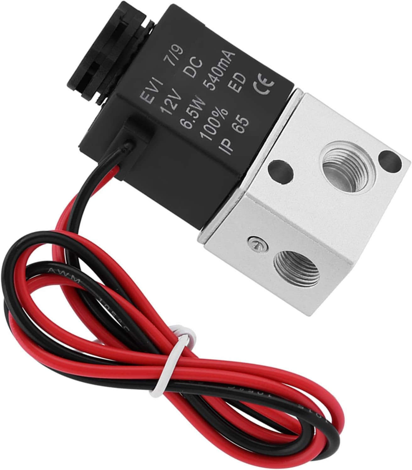 12V/24V 12V/24V Electric Solenoid Air Valve 1/8" BSP 1/8" Brass Electric Solenoid Valve (DC12V) image number 2