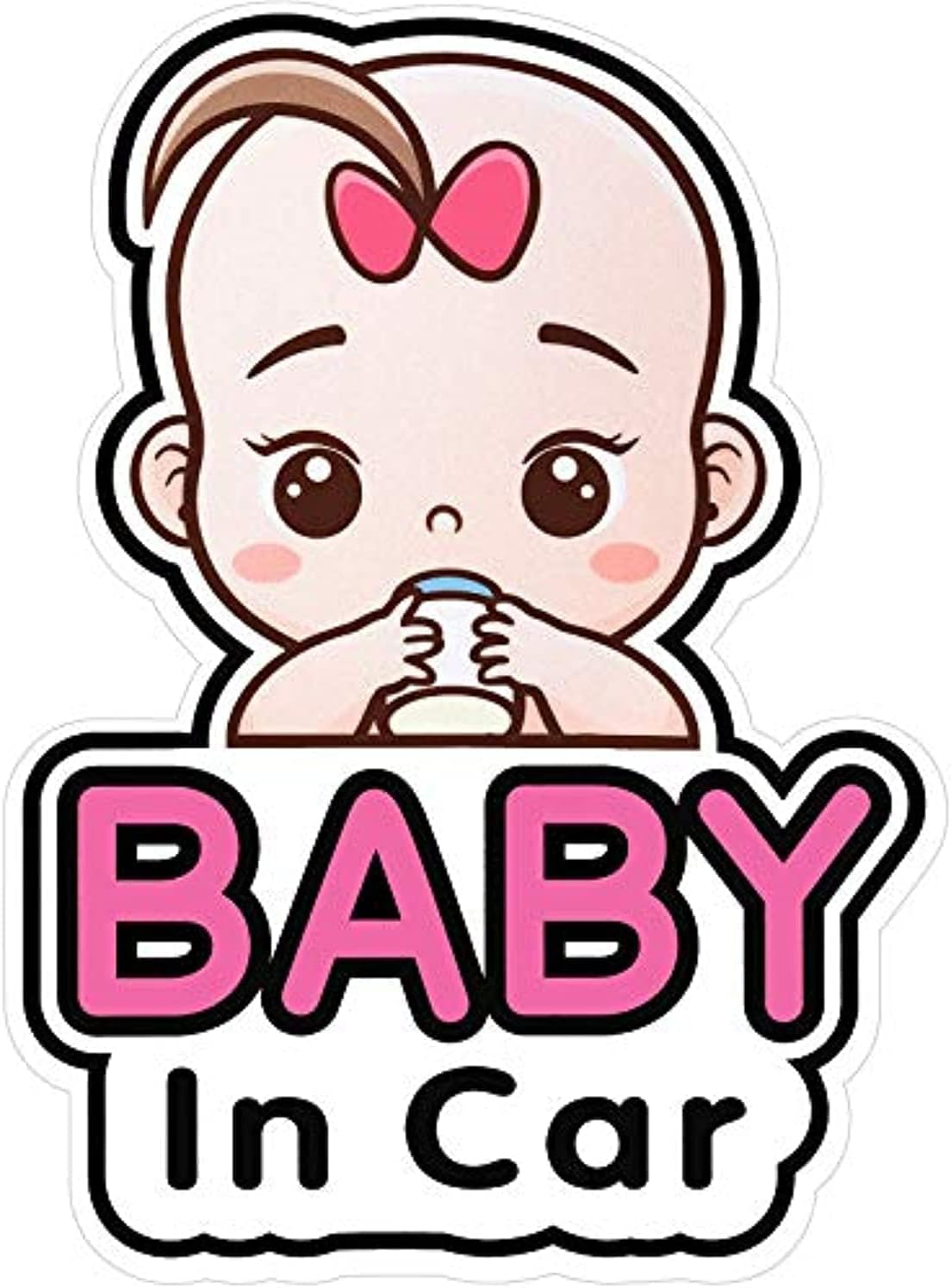 2 Pcs Baby in Car Stickers Sign and Decal for Girl Baby Car Removable Safety Notice on Board Stickers (Girl Style) image number 3