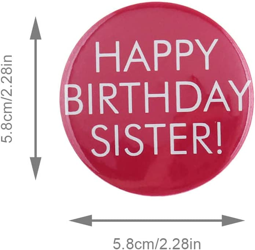 SING F LTD 8PCS Happy Birthday Badges Birthday-Themed Personalised Metal round Button Pins Party Supplies Decoration Essentials for Girls Boys