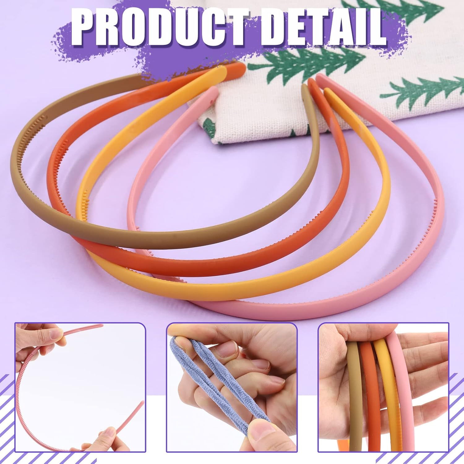 Swpeet 24Pcs 12 Colors Plastic Hairbands with Hair Loops Assortment Kit, Multi-Use Hair Bands Spring Hair Hoop Band Fashion Headbands Headwear Accessories for Sports, Outdoor image number 3