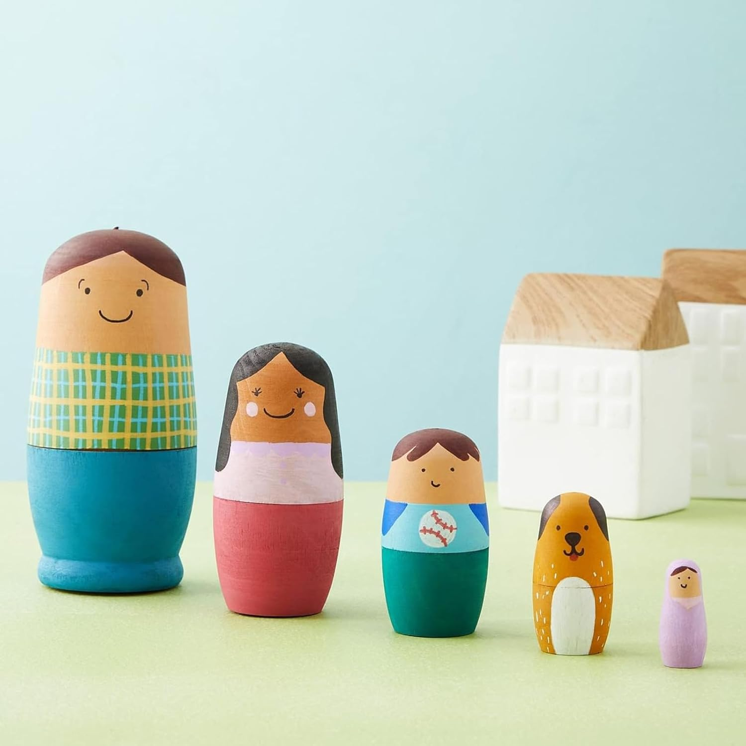 TOYANDONA 3 Sets Unpainted Russian Nesting Doll Blank Wooden Matryoshka Stacking Toy Make Your Own Doll for Christmas Kids Birthday Gift Home Decoration image number 2