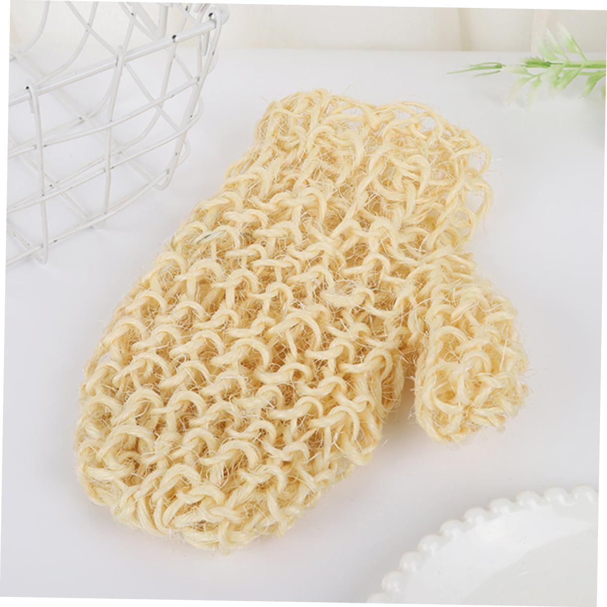 Double Sided Exfoliating Gloves and Bath Mittens Set, Natural Sisal Body Scrubbing Gloves for Shower, Deep Skin Exfoliation and Dead Skin Removal, Suitable for Men and Women Daily image number 2
