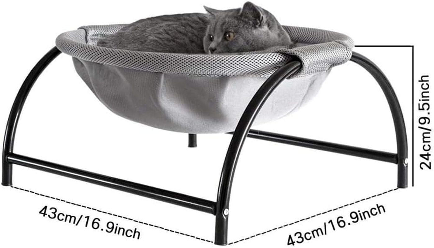 Cat Hammock Bed, Extra Large Pet Hammocks for Indoor Cats or Dogs, Cat Sleeping Beds with Removable Washable Breathable Mesh, 45 * 42 * 23Cm, Grey image number 5