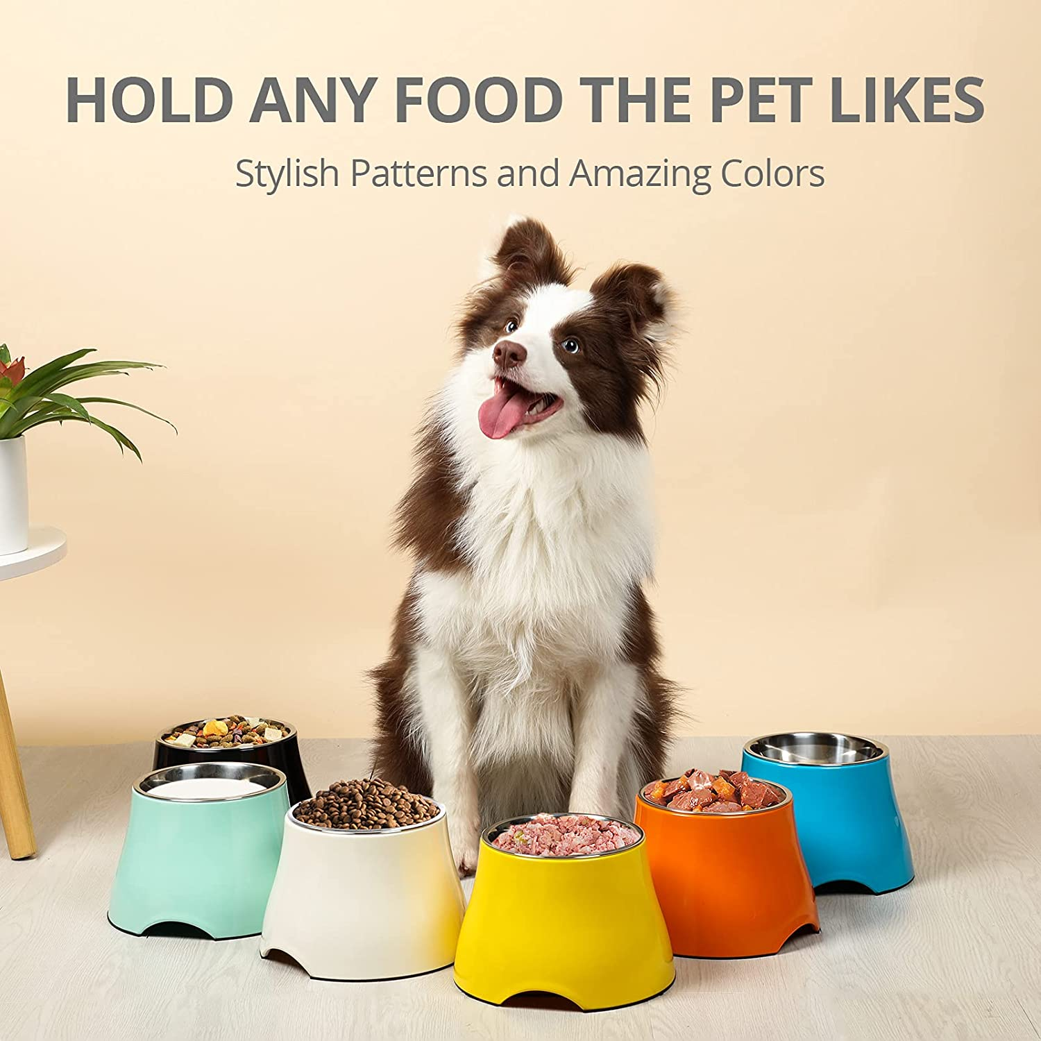 Yoken Elevated Dog Bowls, [Prevention of Vertebrae Disease] [Super Non-Slip] Dog Bowl with Stainless Steel Bowl, High Capacity Dog Food Bowls, Colorful Raised Dog Bowls for Medium/Small Size Dogs image number 6