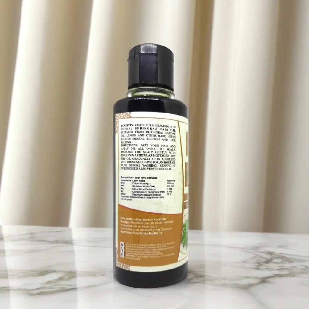 Khadi Pure Amla Bhringraj & Bhringraj Sls Hair Oil, 210 Ml (Pack of 4) image number 2