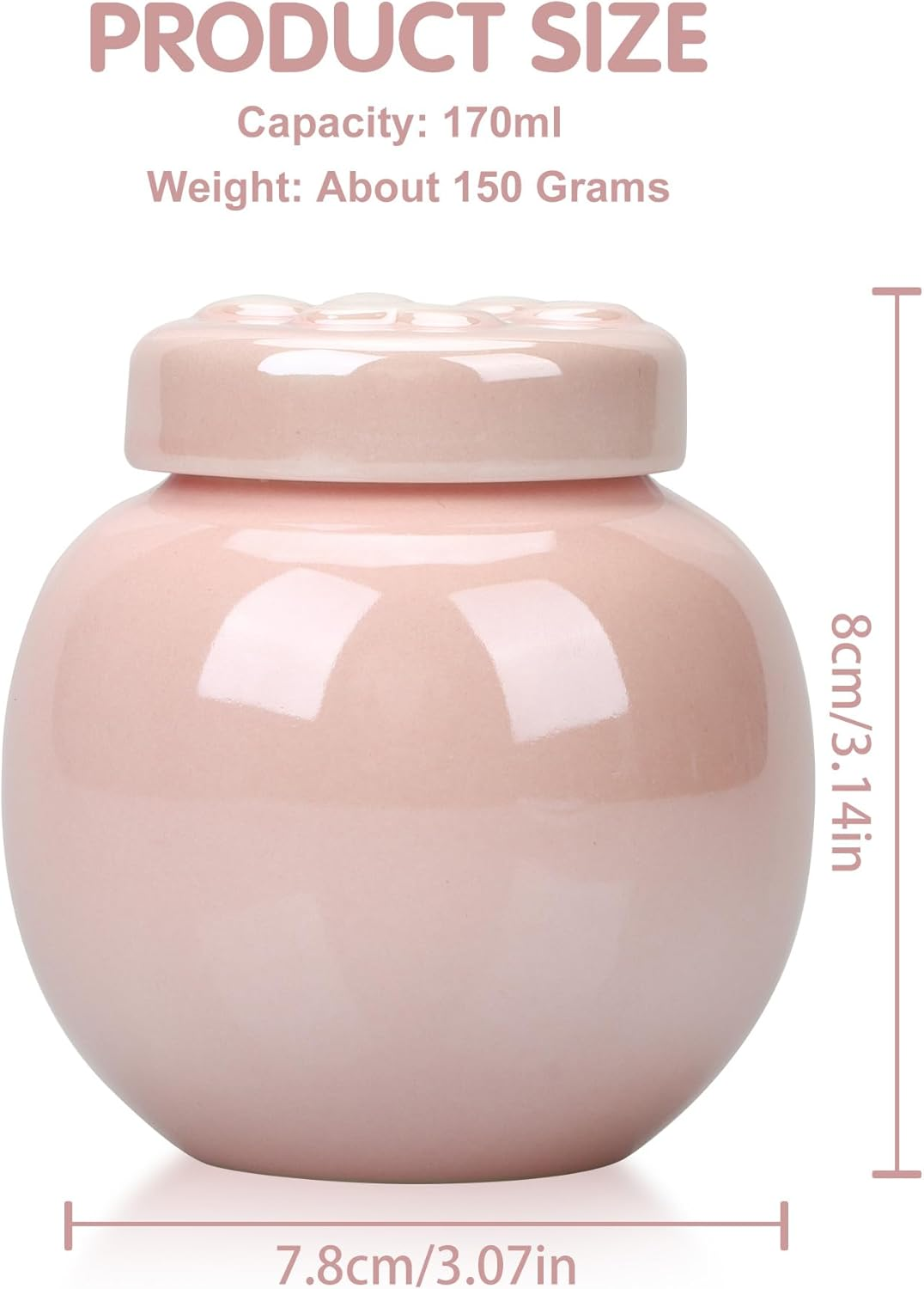 Cat Urn for Ashes, Small Pink Dog Keepsake for Small Animals, Memorial Urn for Pets up to 8 Lbs(Pink) image number 2