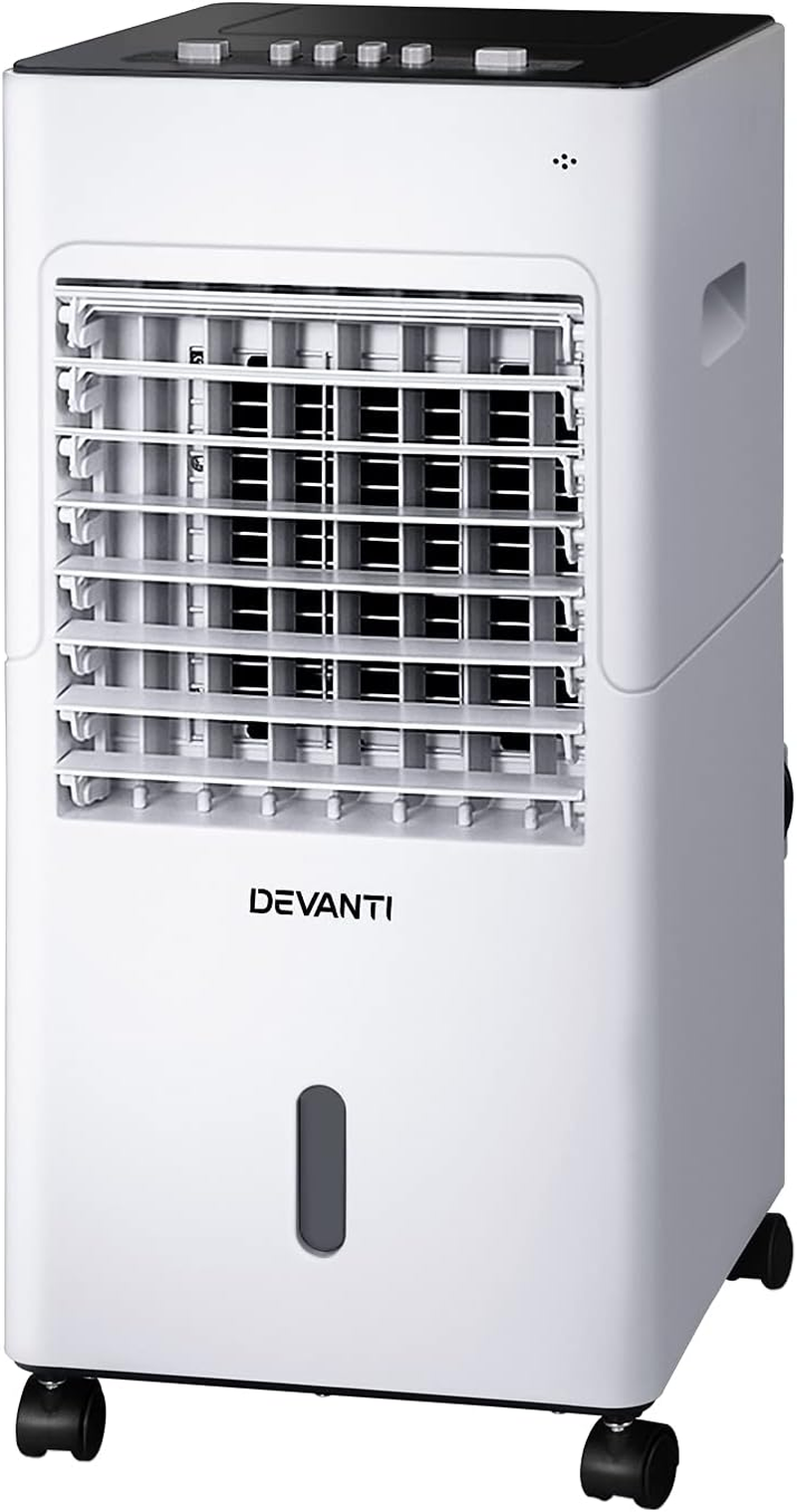 Devanti Evaporative Air Cooler, 4 in 1 Portable Air Conditioner, 6L Water Tank, 3 Speed, Auto Swing, W/2 Ice Box, Air Purifier for Bedroom Home Office image number 3