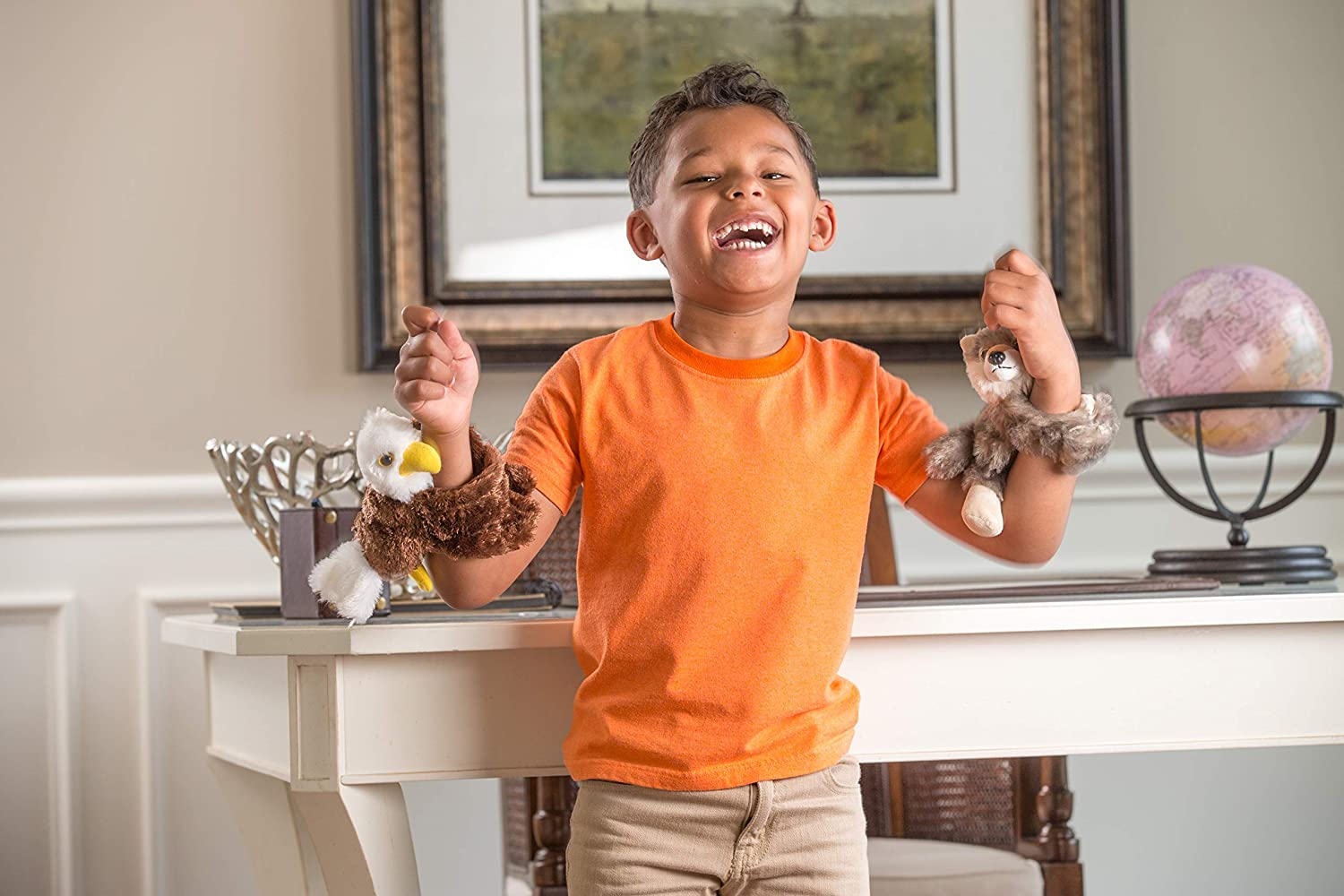 Wild Republic Huggers Butterfly Monarch Plush Toy, Slap Bracelet, Stuffed Animal, Kids Toys, 8 Inches - Blue image number 2