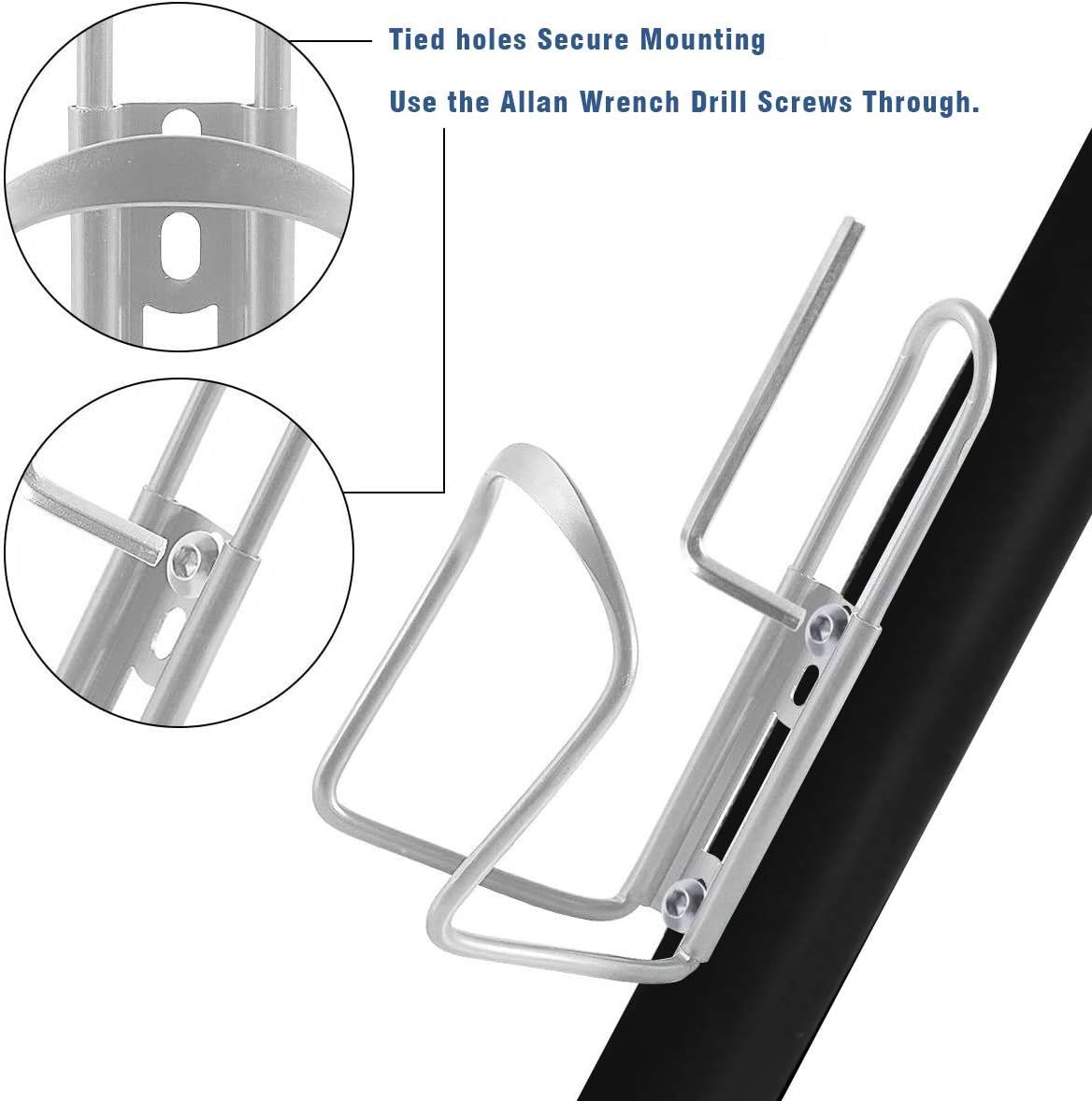 QUMOX Water Bottle Cages Holder - Lightweight Alloy Aluminum for Bike Silver