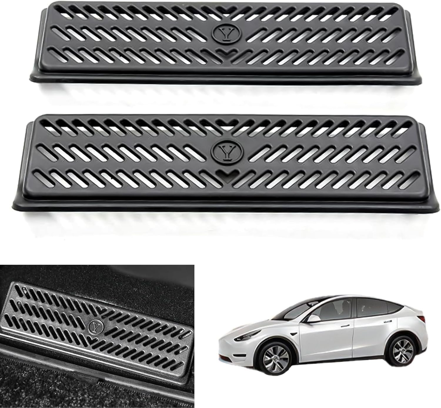 2 Pcs Model Y under Seat Air Flow Vent Backseat Cover, Snap-In Installation Air Condition Outlet Protector, Grille Protection Interior Accessories Compatible with Model Y 2020-2024(Model Y) image number 4