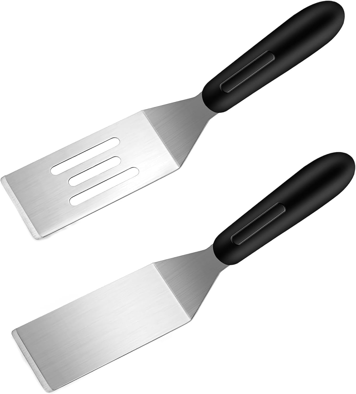 Mini Stainless Steel Spatulas Set, 2 Pieces Mini Spatula Small Metal Spatula with Non-Slip Handle,Stainless Steel Small Spatula Brownie Spatulas for Kitchen, Desserts image number 3