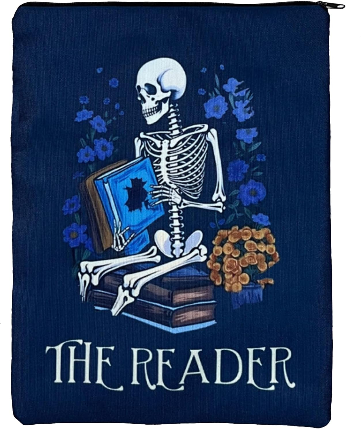Bookworm Gift Tarot Card Book Cover the Reader Book Sleeve Pouch for Bookish (The Reader Navy, Medium)