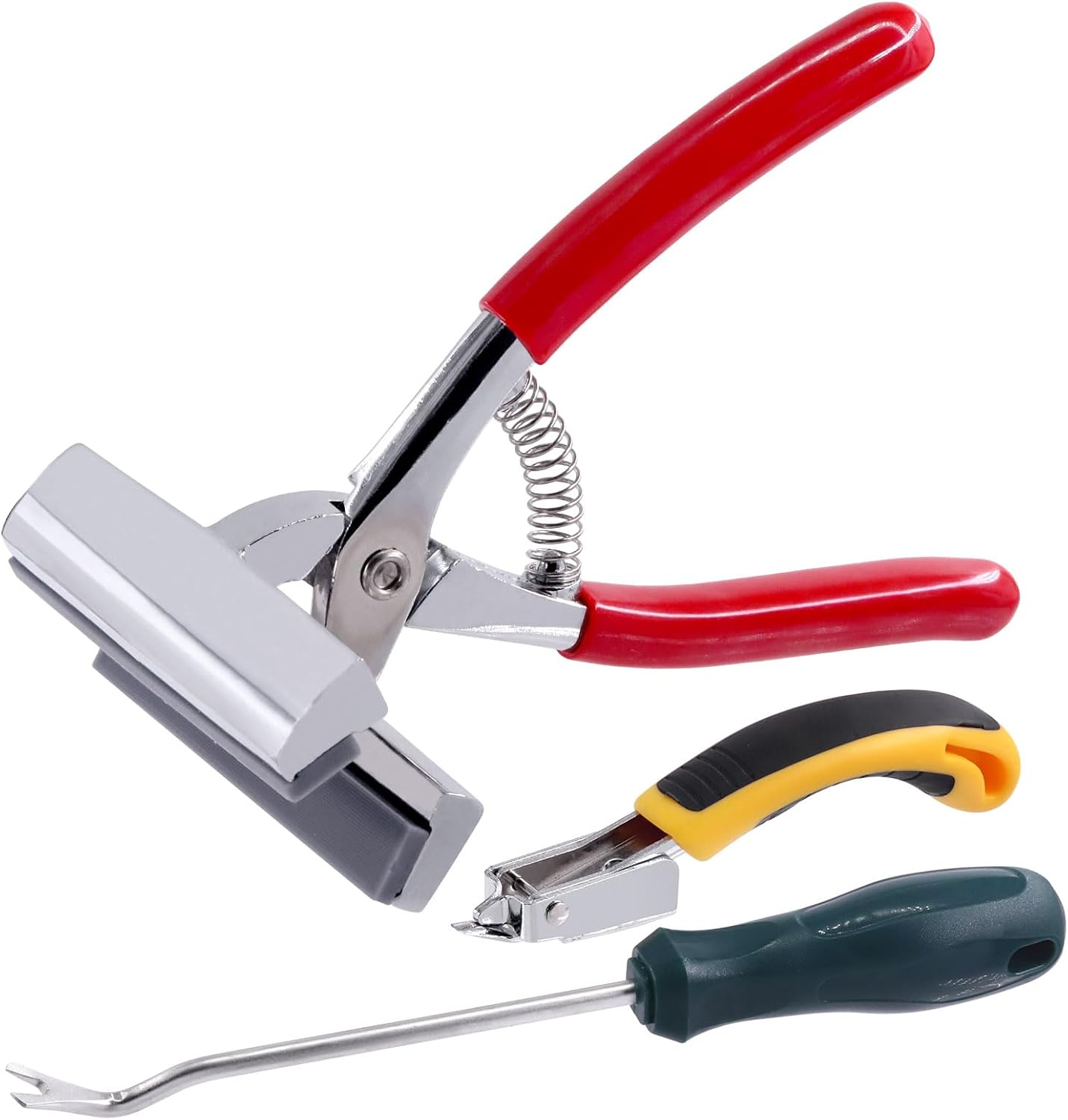 Tanstic 3Pcs Heavy Duty Canvas Pliers and Staple Remover and Tack Puller Set, Professional Canvas Stretching Pliers Tool with Spring Return Handle for Stretching Canvas Clamp Art Oil Painting image number 2