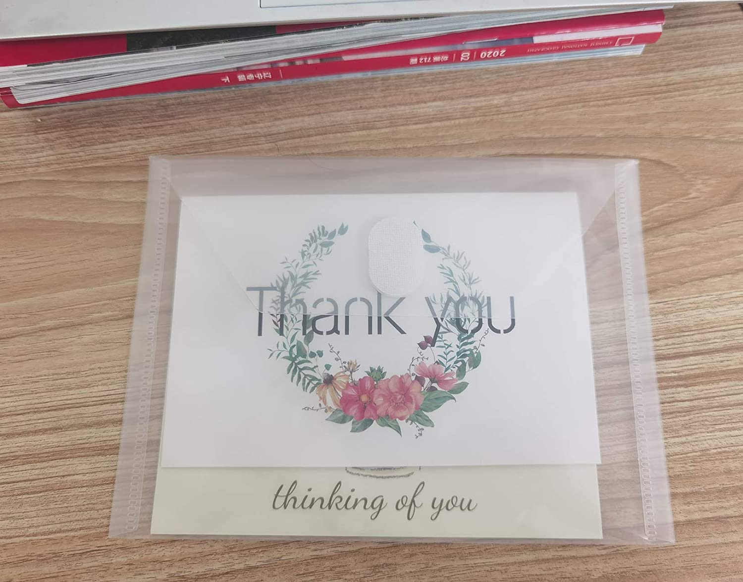 5X7 Small Plastic Envelopes Hook Loop Closure Receipt Storage Holder 80 Pack (Clear-80 Pack) - Clear-40 Pack image number 3