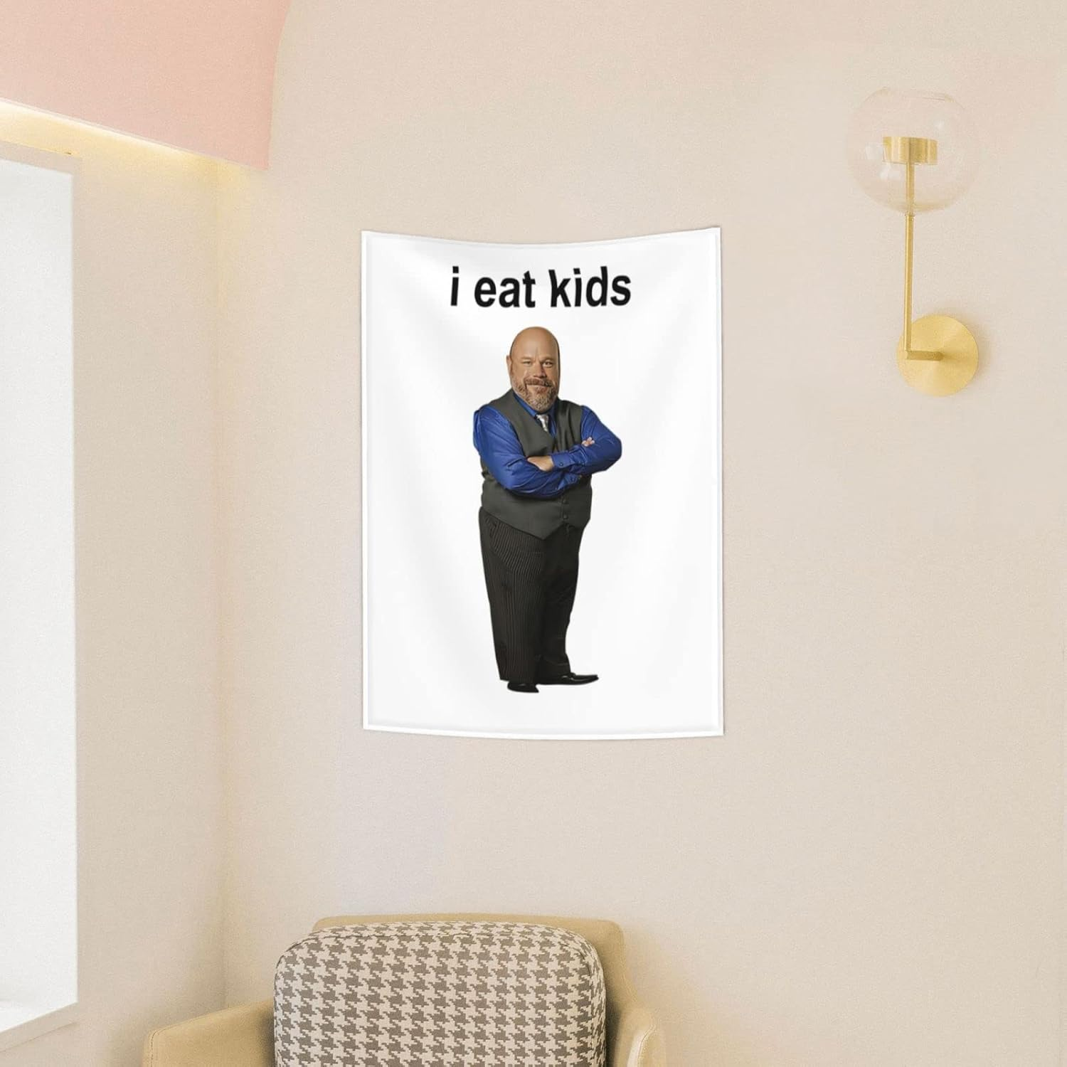 I Eat Kids Bertram Tapestry Aesthetic Tapestrys 38X29In Funny Meme Tapestries Wall Hanging Art Poster for Bedroom Living Room image number 4