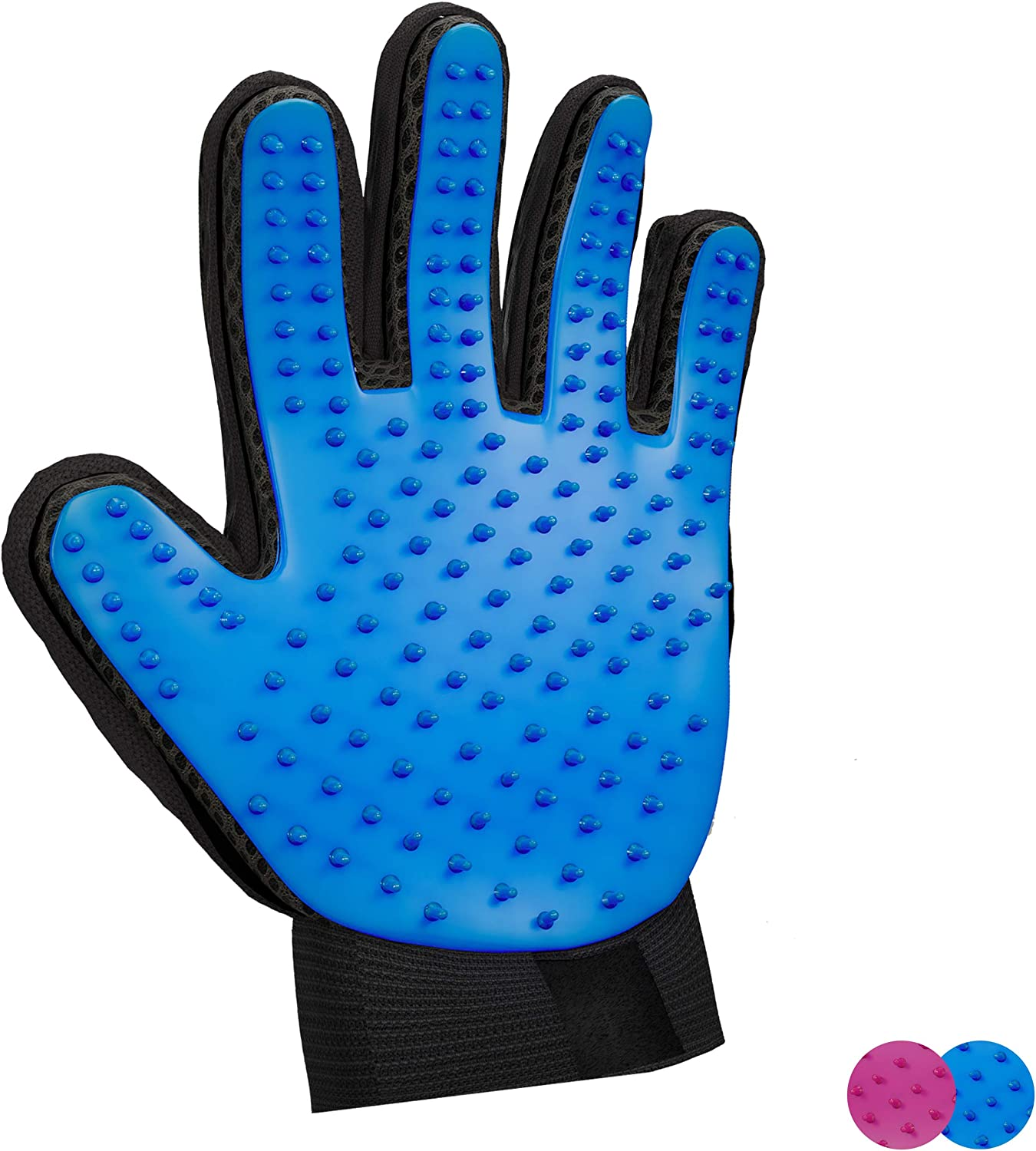 Zenify Pet Hair Remover Dog Grooming Glove Cat Brush Fur Removal Groomer Supplies for Short Haired Cats Puppy Dogs Horses Rabbits Massager Silicon Deshedding Mitt Efficient Gift (Blue 2 Pack)