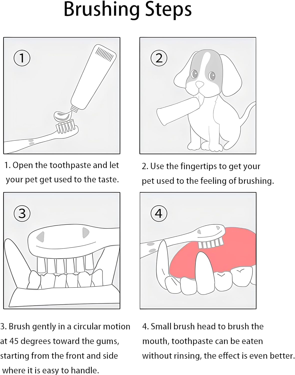LINGXIYA Pet Dog Toothbrush, Extra Soft Dog & Cat Toothbrushes Dental Cleaning Brushes for Puppy Small Dog and Cat Dogs Teeth Dental Health 2 Pack Kit (White/Green) image number 4
