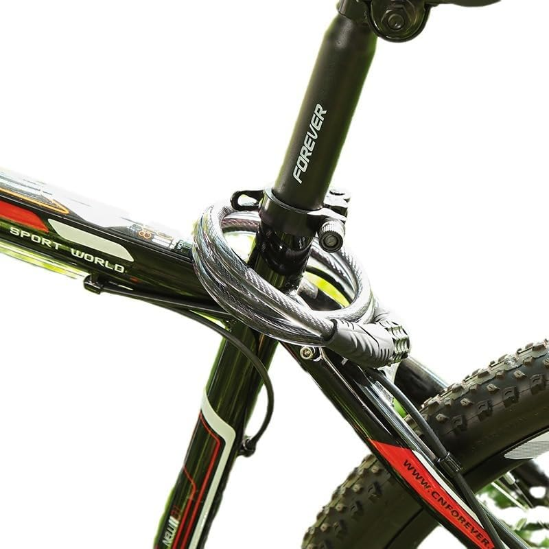 2 Pack Bike Locks Cable, anti Theft Bicycle Lock Chain, 4 Digit 39 Inch Security Resettable Bike Combination Lock Self Coiling Combination Cable Combo Bike Locks for Kids Scooter image number 6