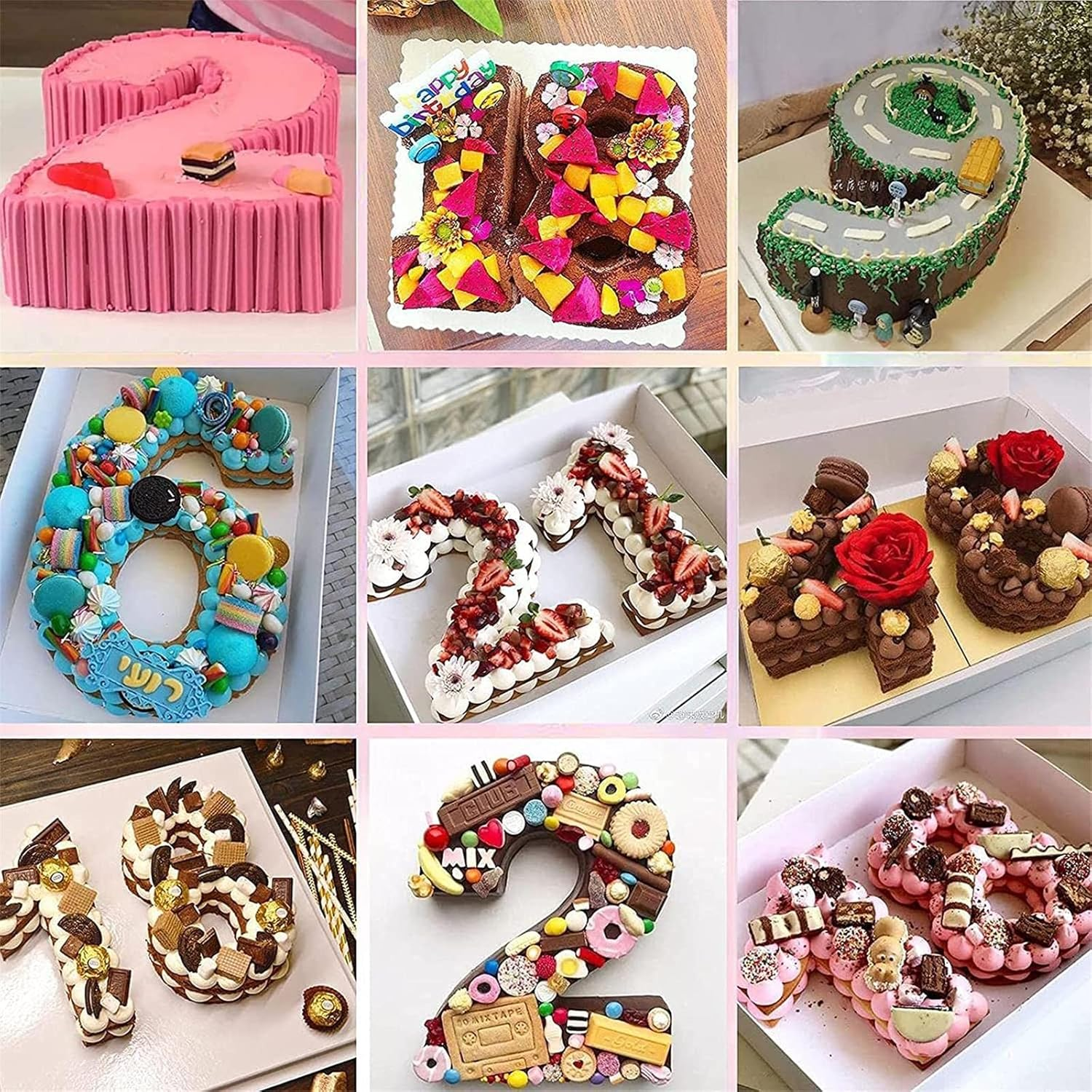 Number Cake Tins Silicone, Number 8 Cake Tin Mould, 10 Inch 3D Large Silicone Number Cake Moulds, Baking Pans for Birthday and Anniversary, BPA Free, Non-Stick image number 1