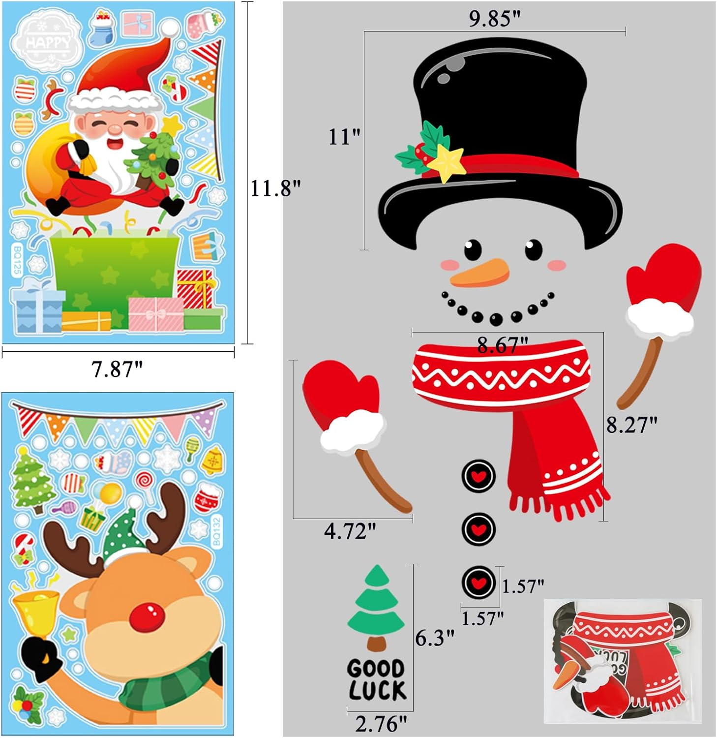 Snowman Refrigerator Magnets Set of 14, Christmas Decorations Snowman Refrigerator Magnets Decorations (A-Snowman) image number 5