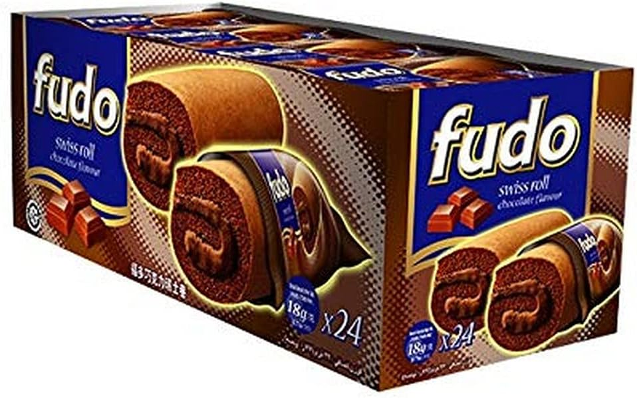 Oriental Fudo Swiss Roll Chocolate Flavour, 18 G (Pack of 24) image number 1