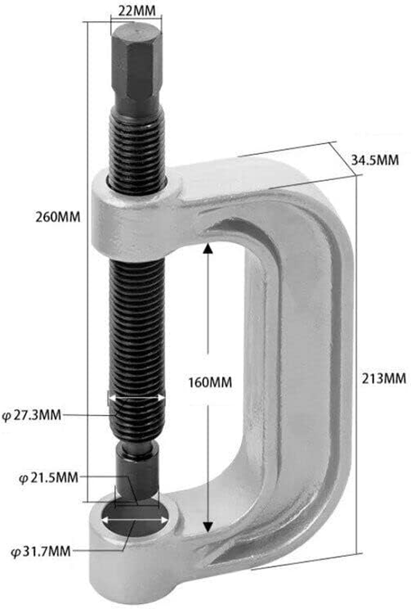 LEDON 10Pc Ball Joint Press Service Kit Remover Separator Adaptor 4X4 Garage Tool Includes C-Frame, Forcing Screw, Adapters & Cups - Garage Mechanic Essential image number 2