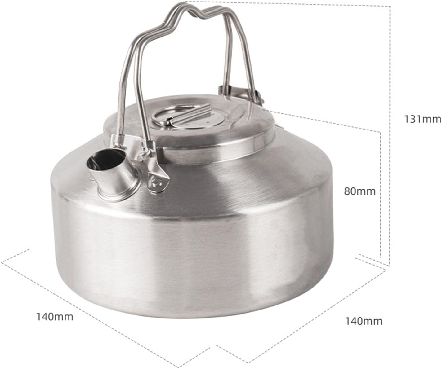 Amagogo Camping Kettle Tea Kettle Small for Open Fire Double anti Scald Handle Lightweight Outdoor Kettle Camp Tea Coffee Pot for Backpacking Hiking image number 4