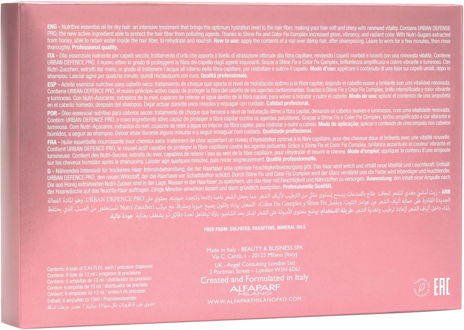 Alfaparf Milano Semi Di Lino Moisture Nutritive Essential Oil - Hair Oil for Dry, Frizzy Hair - Nourishing and Moisturizing - 6 X 0.44 Oz image number 2