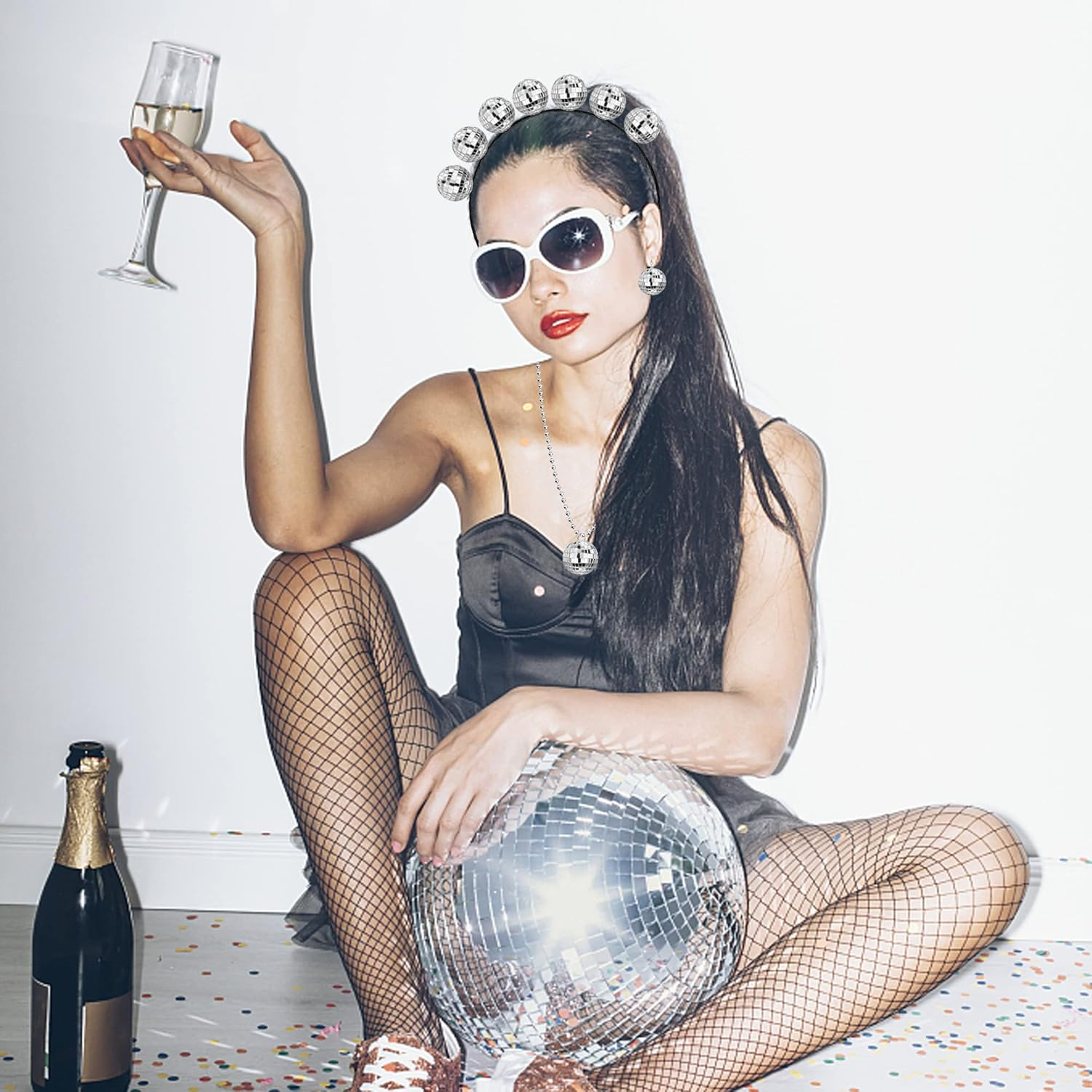 40 PCS 0.78 Inch 1 Inch 1.2 Inch Disco Ball Cake Decoration Ornaments Reflective Mirror Ball Cake Decoration Silver Mini Disco Ball Decoration for Table Decorations 70S Theme Disco Party Supplies image number 2