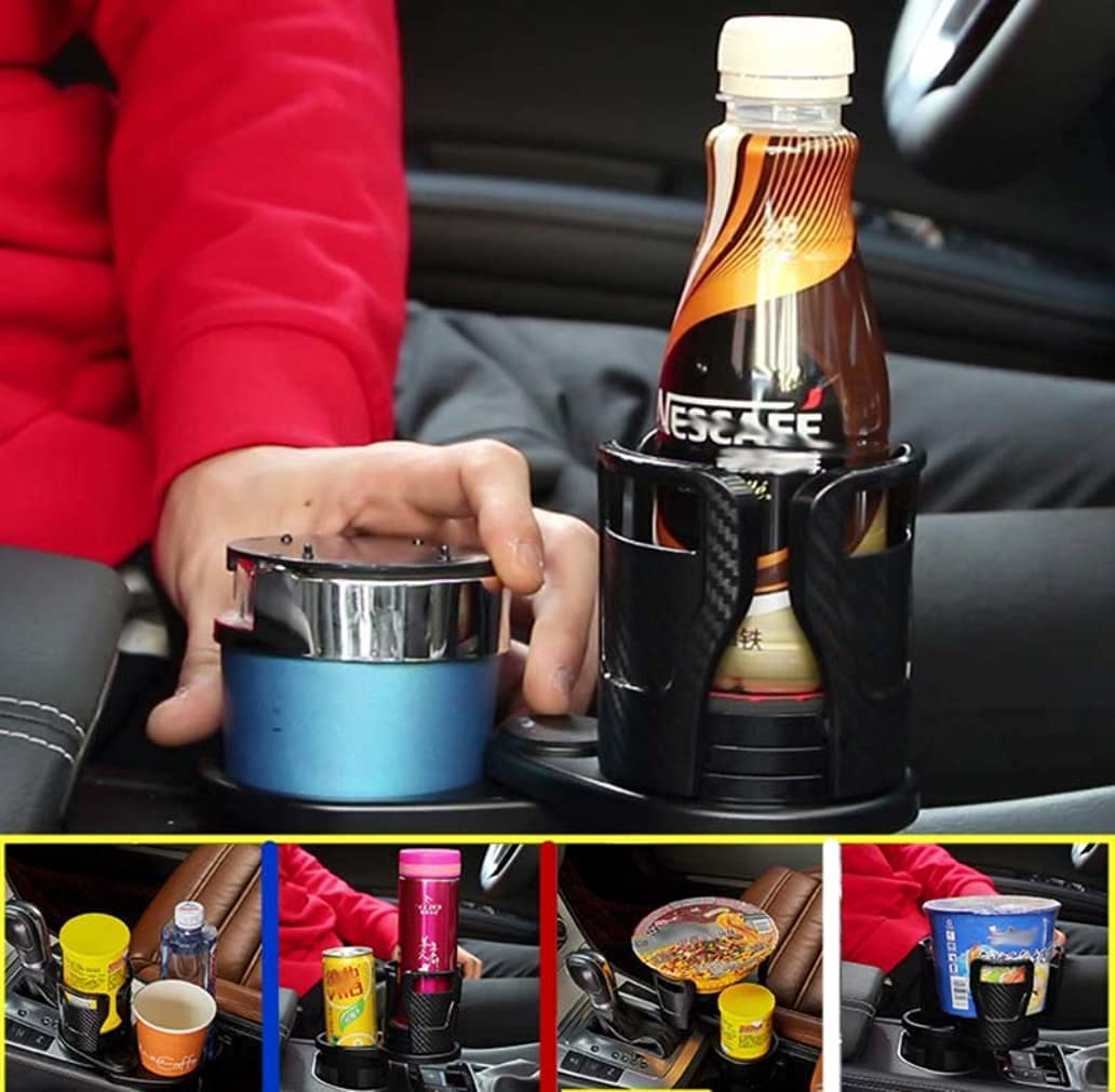 Universal Car Dual Cup Holder Adjustable Cup Stand,2 in 1 Multifunctional Car Cup Holder Expander Drink Can Coffee Bottles Adapter Stand with 360&deg;Rotating Base for Car/Marine/Caravan image number 2