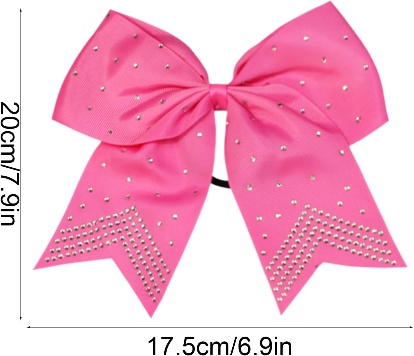 10PCS Glitter Large Cheer Hair Bows, 8Inch Large Jumbo Cheer Bow with Ponytail Holder for Teen Girls Softball Cheerleader (Random Color) image number 1