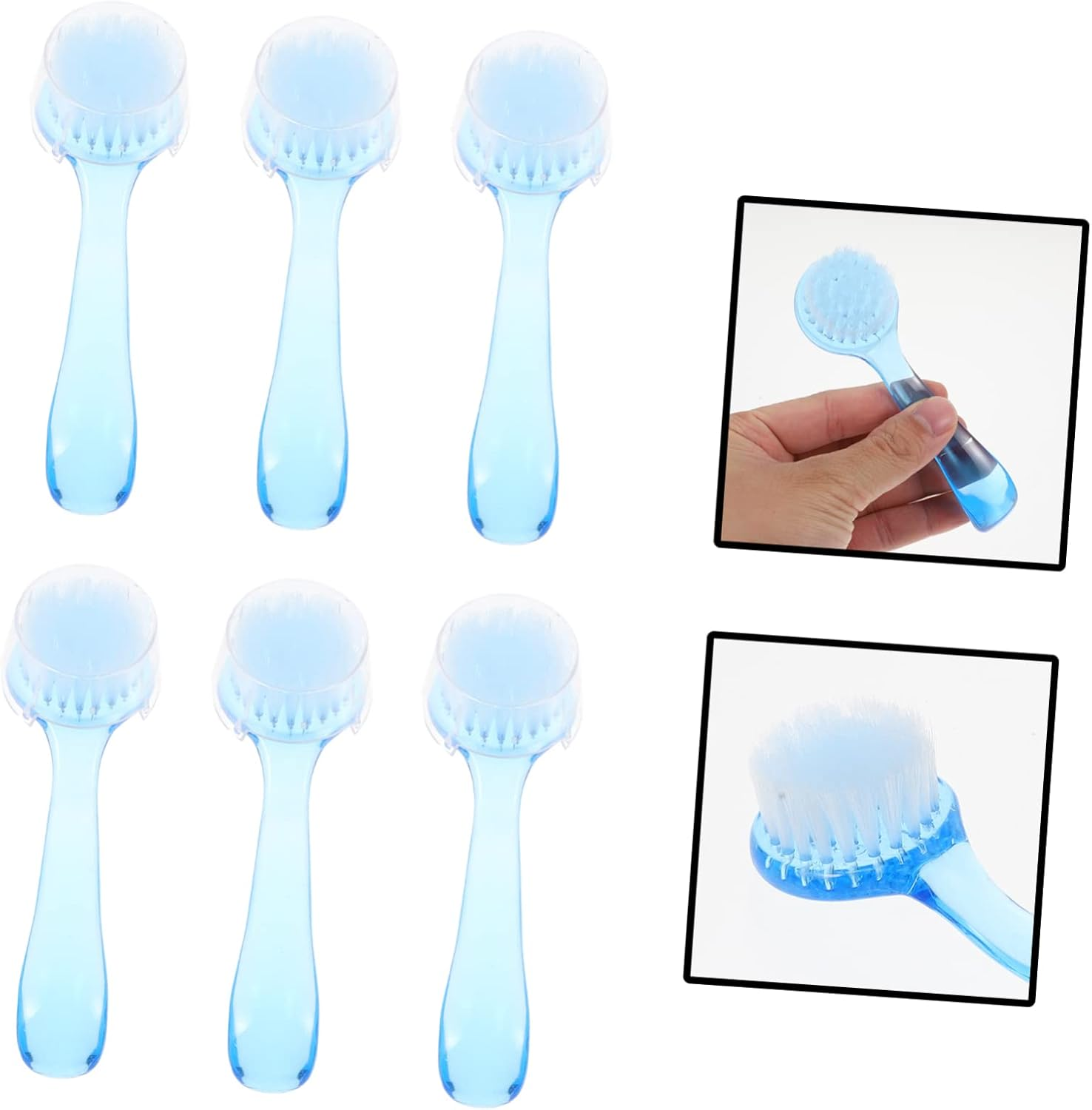 6Pcs Nail Duster Brush Manicure Detail Brush Cover Clean up for Nails Face Professional Manicure Tool - Blue image number 4