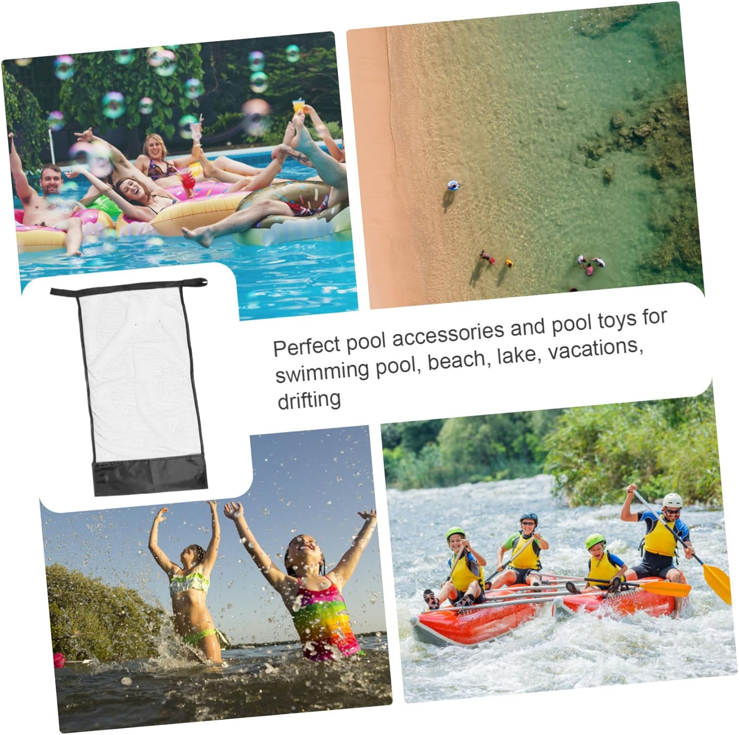 KOMBIUDA 2Pcs Swimming Pool Mesh Chair Net Bag Portable Swimming Pool for Adults Inflatable Adult Summer Accessories Thick Noodles Swim Float Net Noodles Chair image number 1