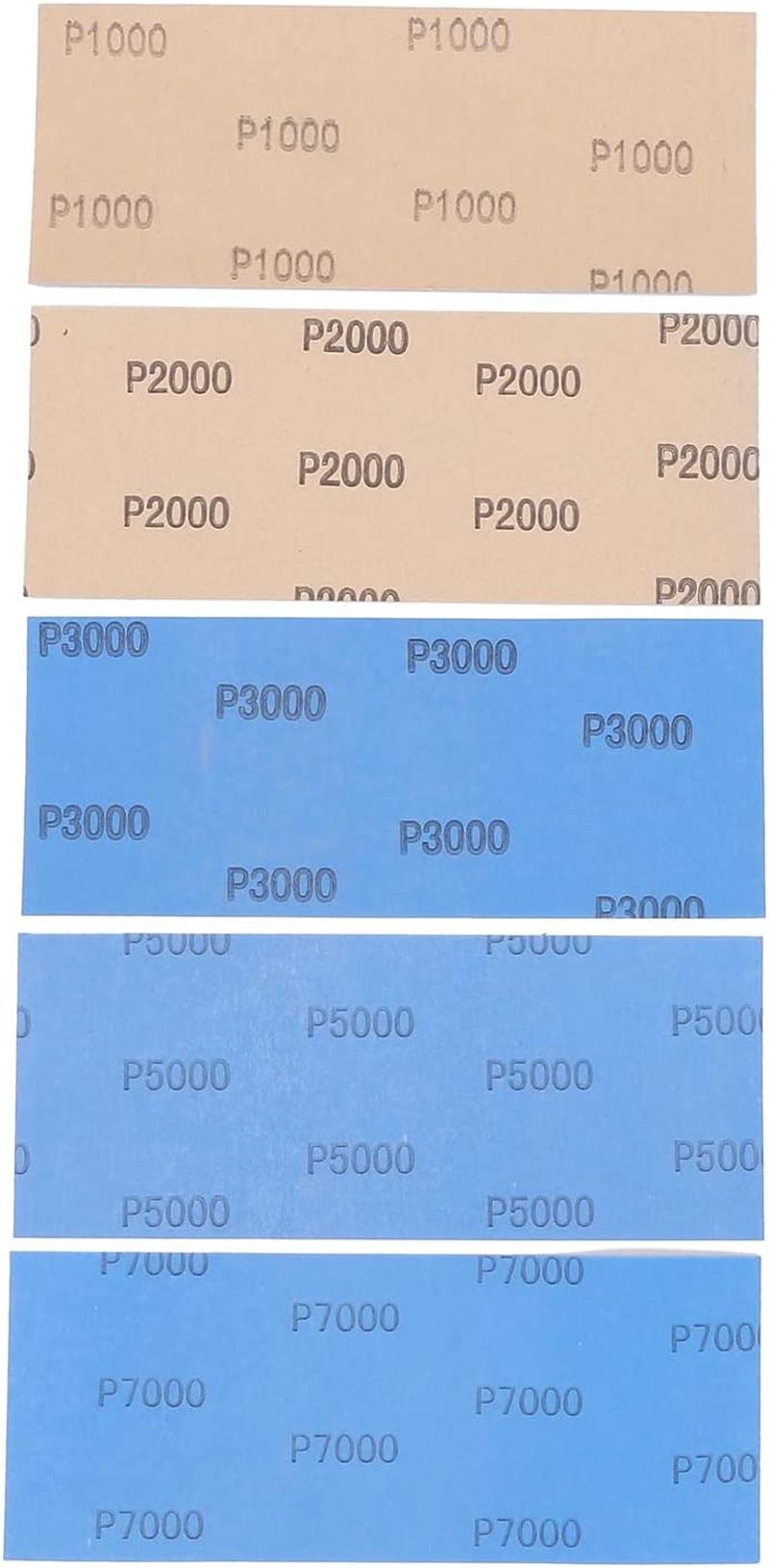 Micvtve 20Pcs Wet Dry Sandpaper, High Grit 1000/2000/3000/5000/7000 Sandpaper Sheets Assortment for Wood Metal Polishing Automotive Sanding, 9 X 3.6 Inch image number 6