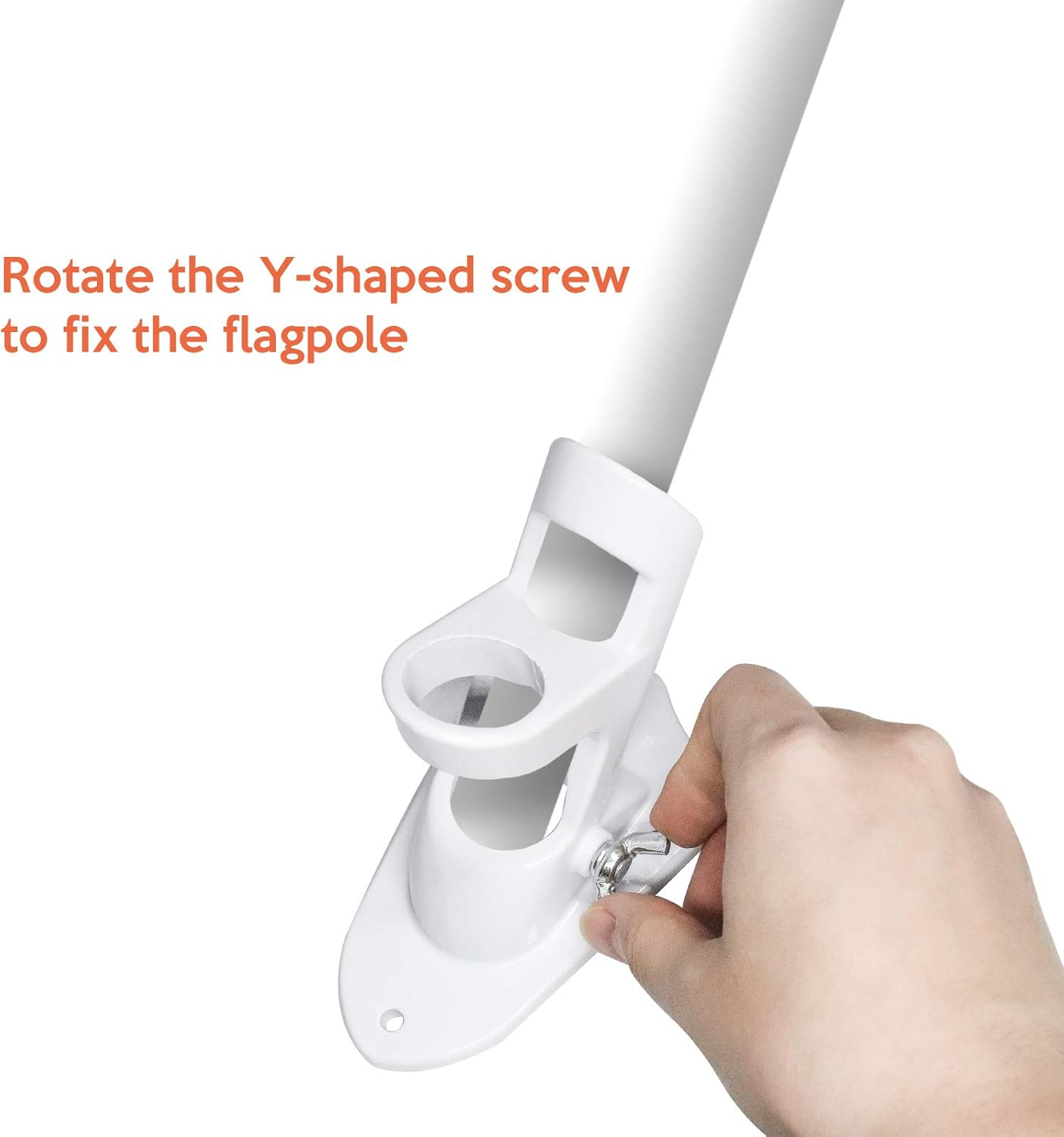 Valuehall Flag Pole Holder Aluminum Alloy Flag Pole Bracket Wall Mounted Flagpole Bracket with 2 Positions for 1 Inch Flag Pole V1A08 (White)