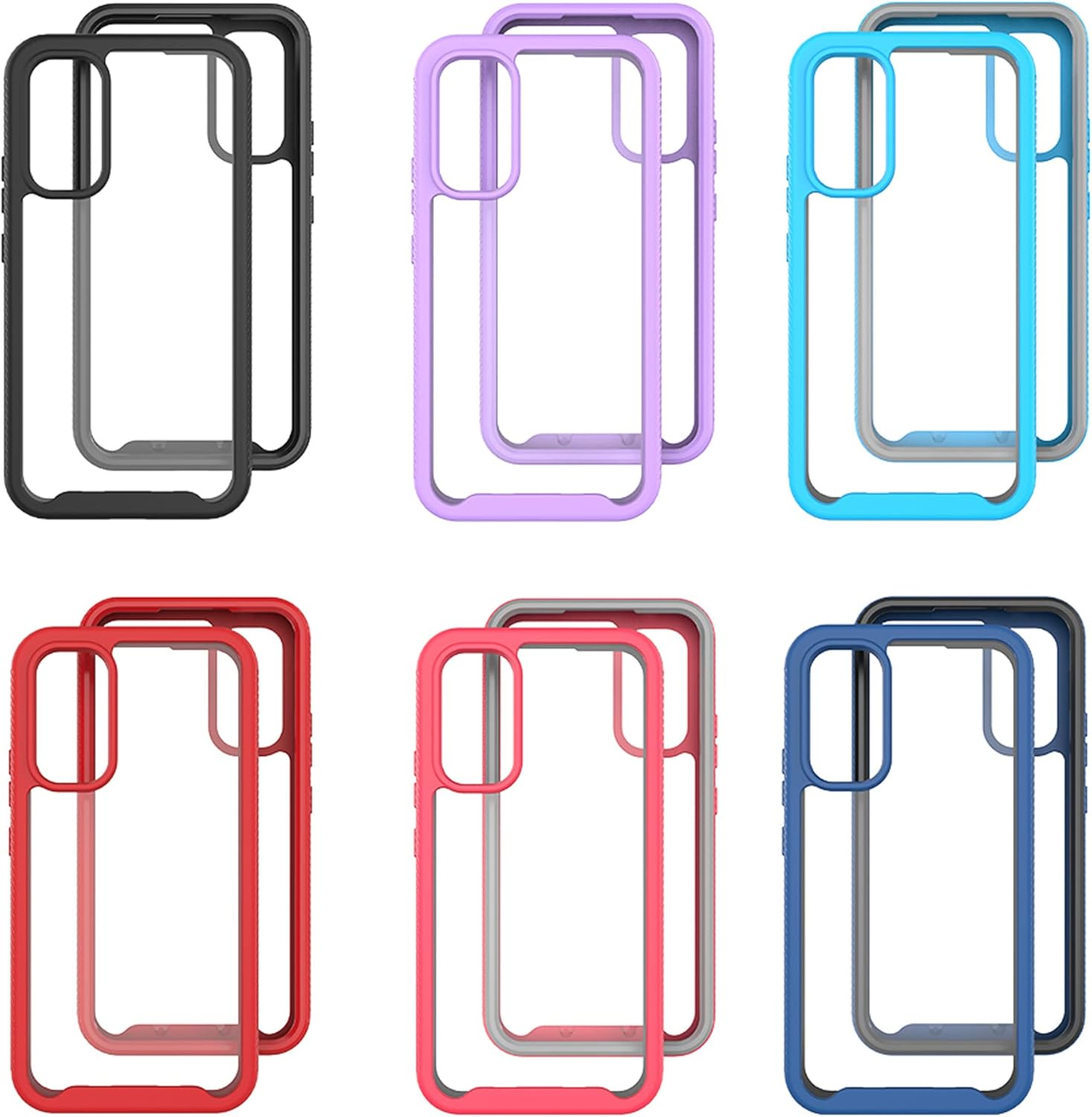 Case for Samsung Galaxy A34 5G 360 Degree Full Protection Mobile Phone Case Shockproof Scratch-Resistant Dustproof Clear Case Outdoor Armoured Case with Screen Protector and PC Bumper, Dark Blue image number 2