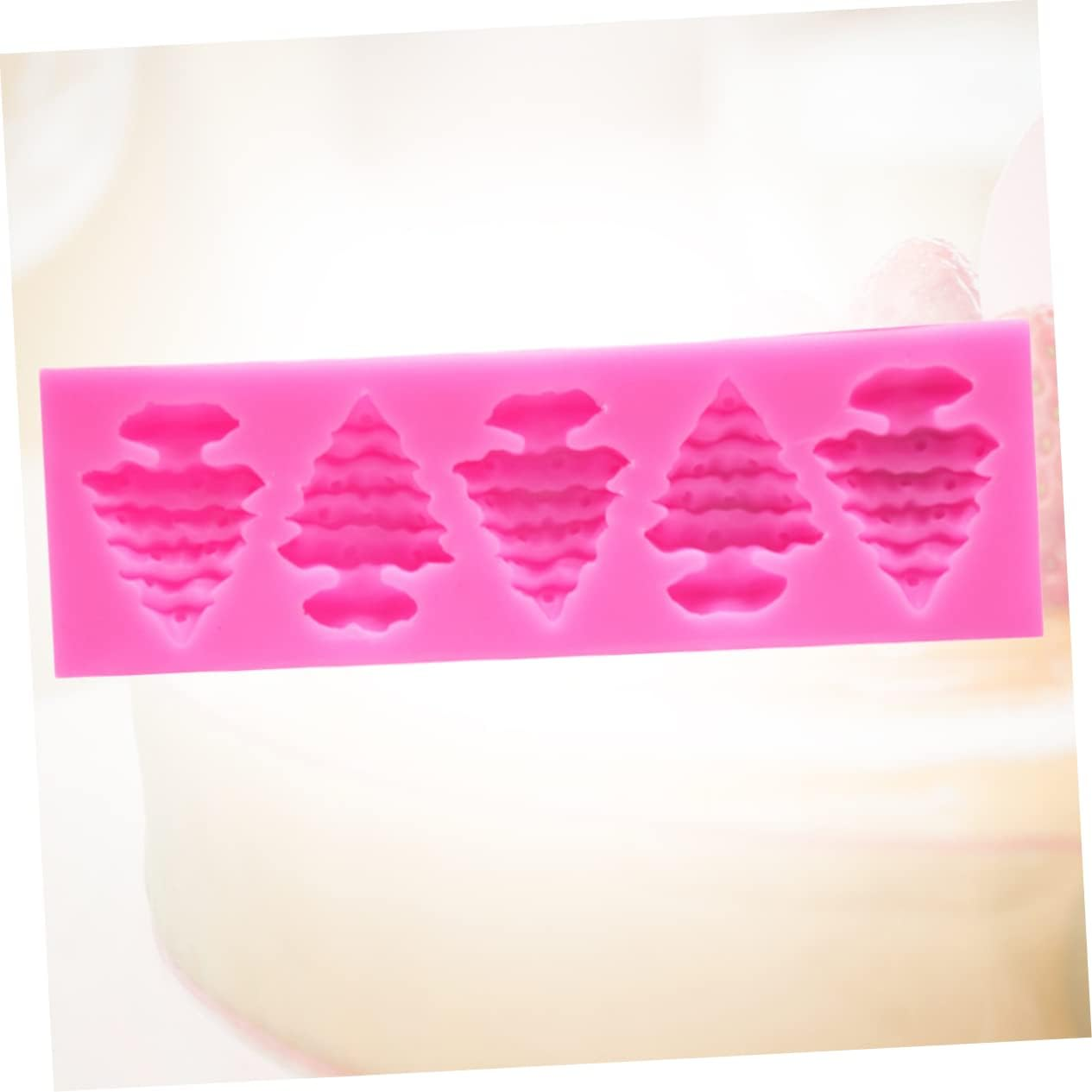 UPKOCH 3Pcs Christmas Tree Silicone Molds Tree Shape Cake Decorating Tools Baking Mold for Cupcake Dessert Fondant DIY image number 3