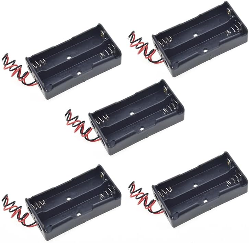 5Pcs 7.4V 18650 2 X 3.7V Battery Holder Case Plastic Battery Storage Box with Wire Leads image number 3