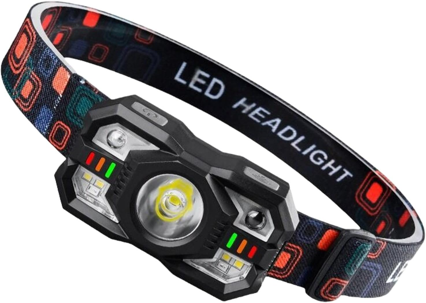 Led Head Torch Rechargeable, Super Bright Led Headlamp, Sensor Headlamp, Portable Fast Charging Working Lamp, Waterproof with 5 Lighting Modes for Running, Camping, Fishing, Cycling, Hiking image number 1