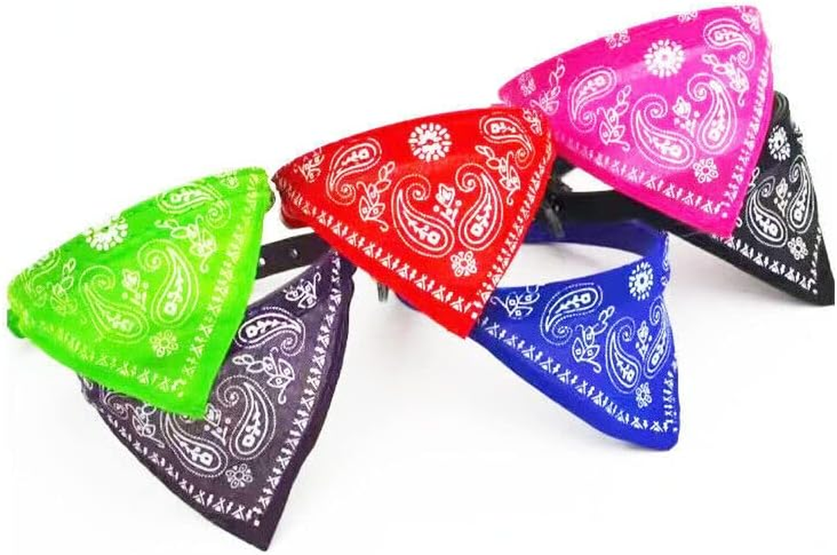New Adjustable Leather Collar Bandana Neck Scarf Dog Puppy Cat Kitten - Vibrant Color Choices