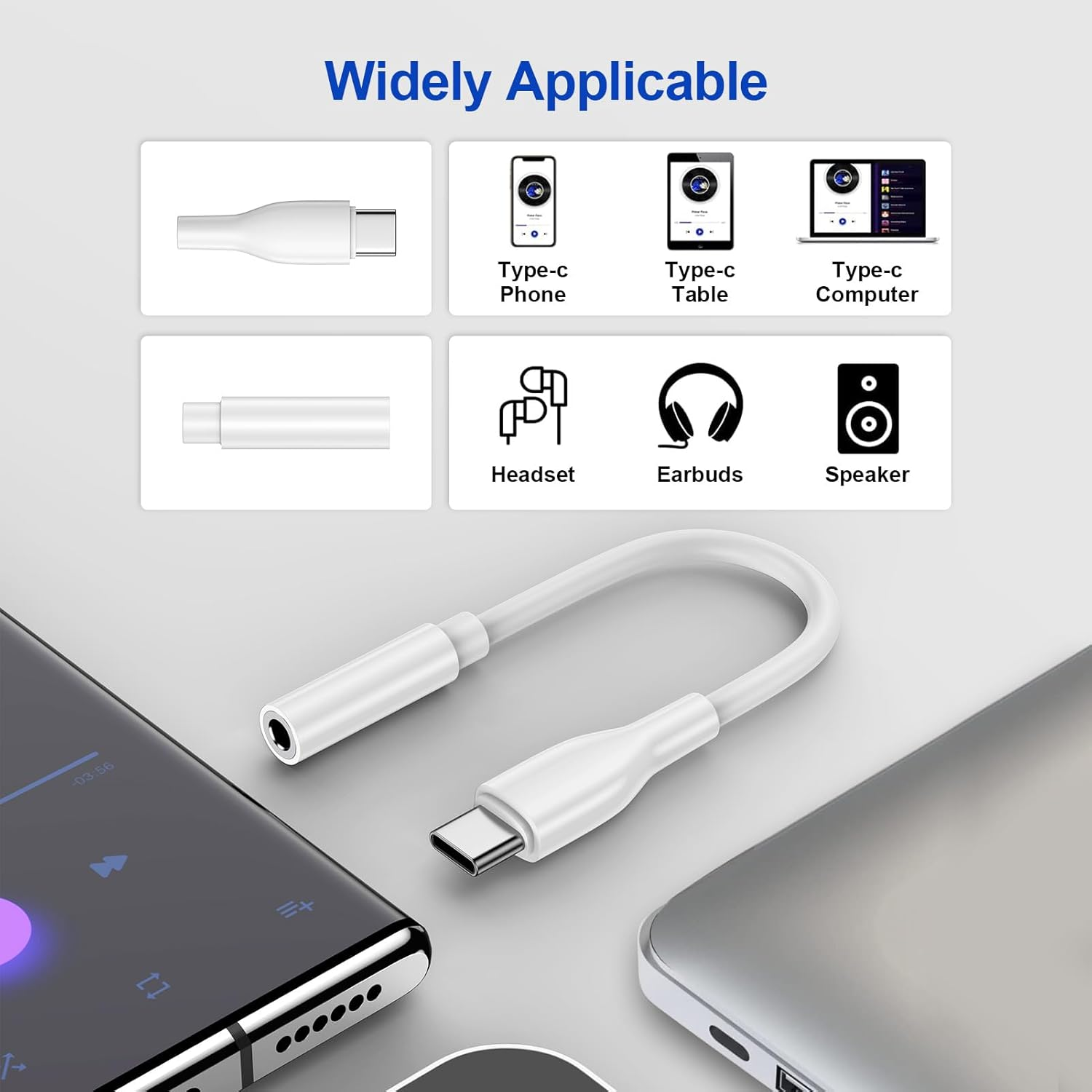 USB C to 3.5Mm Samsung Headphone Adapter for Samsung Galaxy S24 S23 FE Ultra plus S22 S21 A15 A25 A54 A14,Google Pixel 8 7 Pro 7A,Iphone 15 Pro Max Plus, Type C Audio AUX Mic Jack Adapter Dongle Cable image number 4