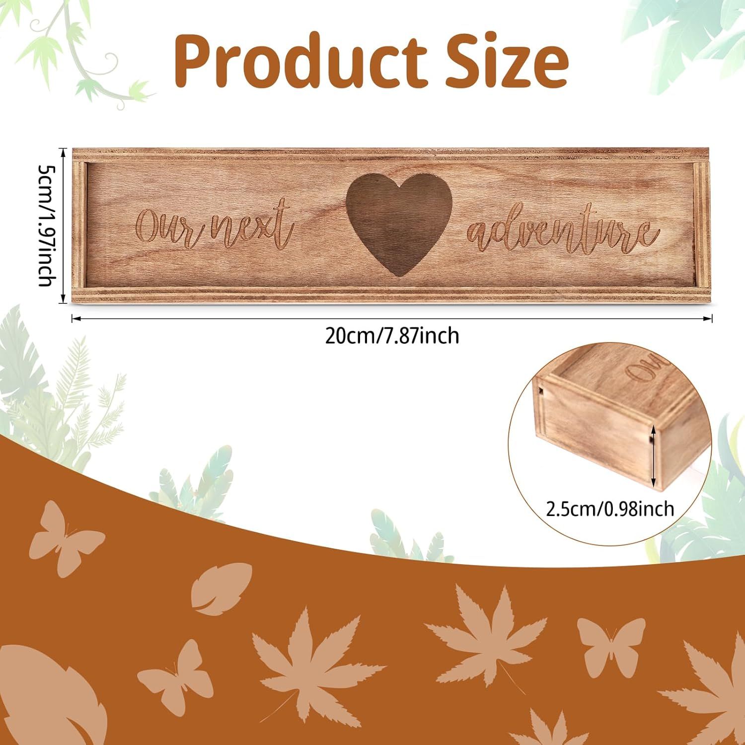 Pregnancy Test Keepsake Box, Wooden Pregnancy Announcement Box Baby Reveal Souvenir Collection Pregnancy Test Gift Box for Husband Father Grandparents (Brown) image number 3