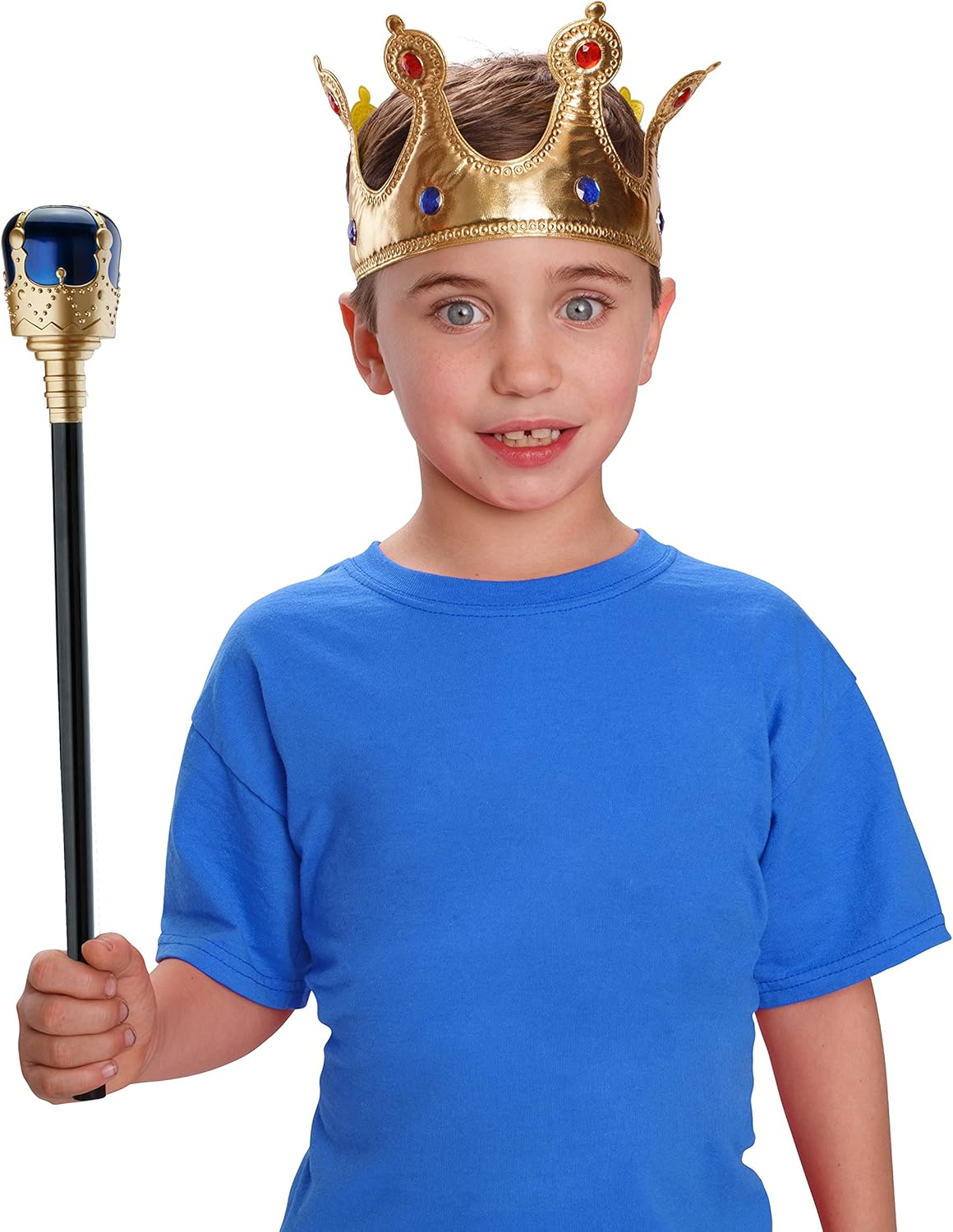 Dress up America Kids Gold Crown and Scepter Props for Children image number 4
