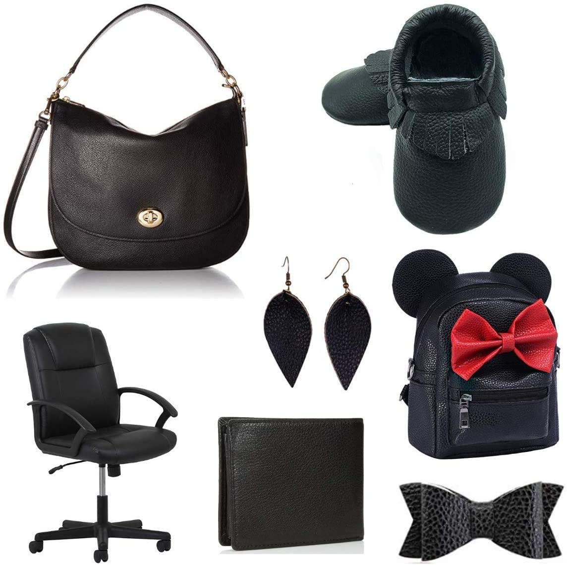 30Cm X 132Cm Faux Leather Roll for Bows Earrings Handbag Wallet Sewing Craft Making, Repair Decorate Leather Chair Sofa,Classic Black image number 1