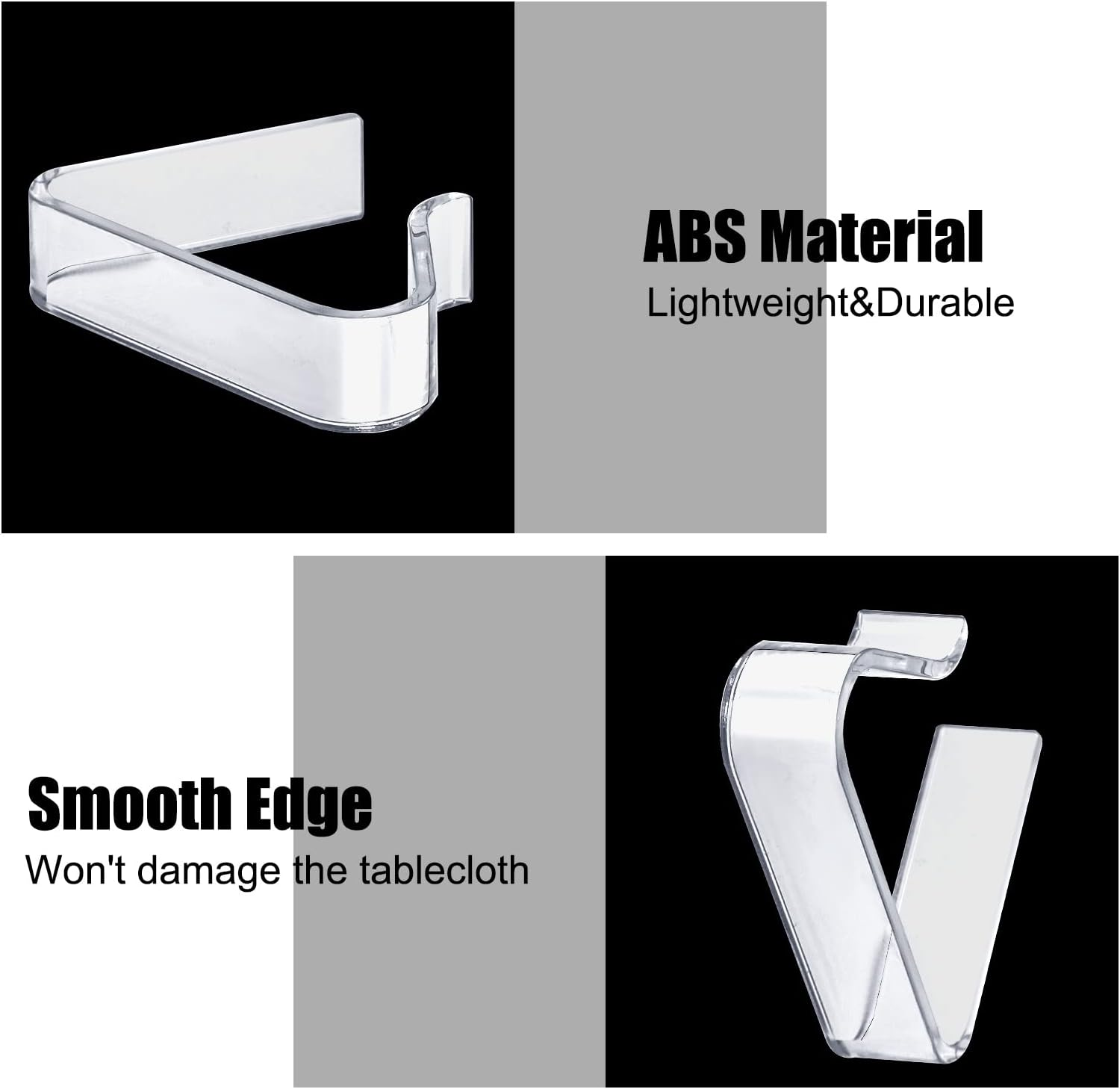 Luter 12Pcs Plastic Tablecloth Clips, Transparent Picnic Tablecloth Clips for Outdoor Tables Large Table Cloth Holder Table Cover Clips for Christmas Home Wedding Party Indoor Outdoor Camping image number 3